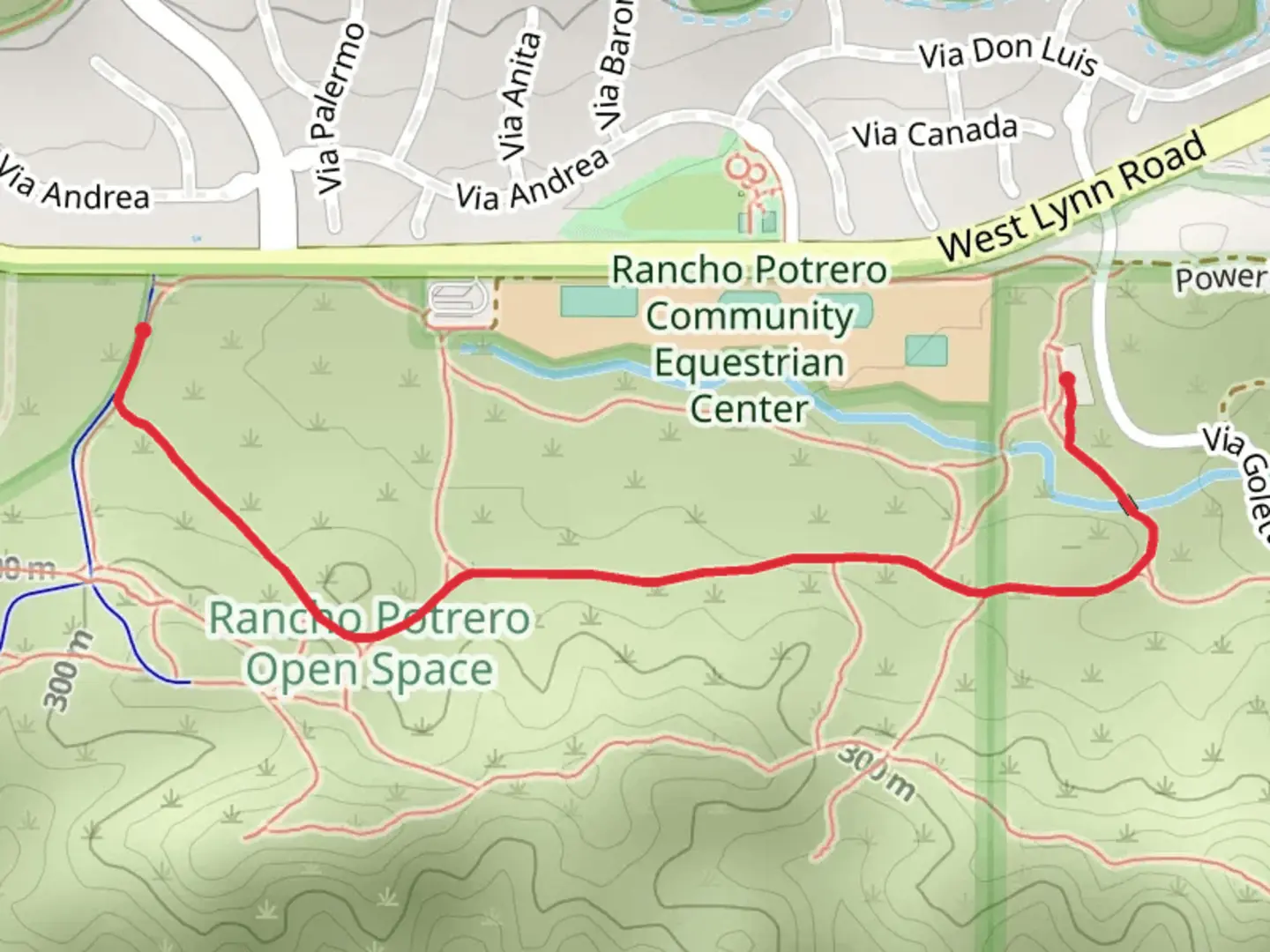 An image depicting the trail Palomino Trail and its surrounding area.