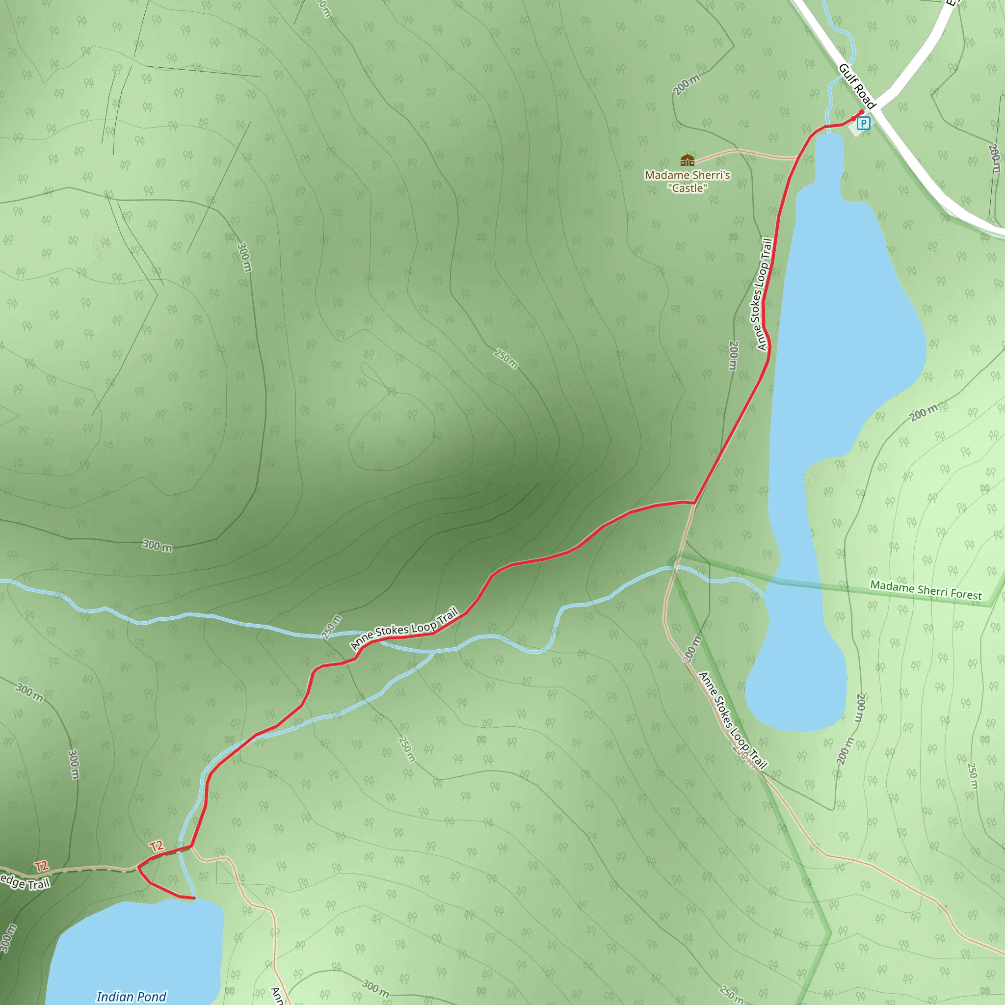 Indian Pond via Anne Stokes Trail mobile static map