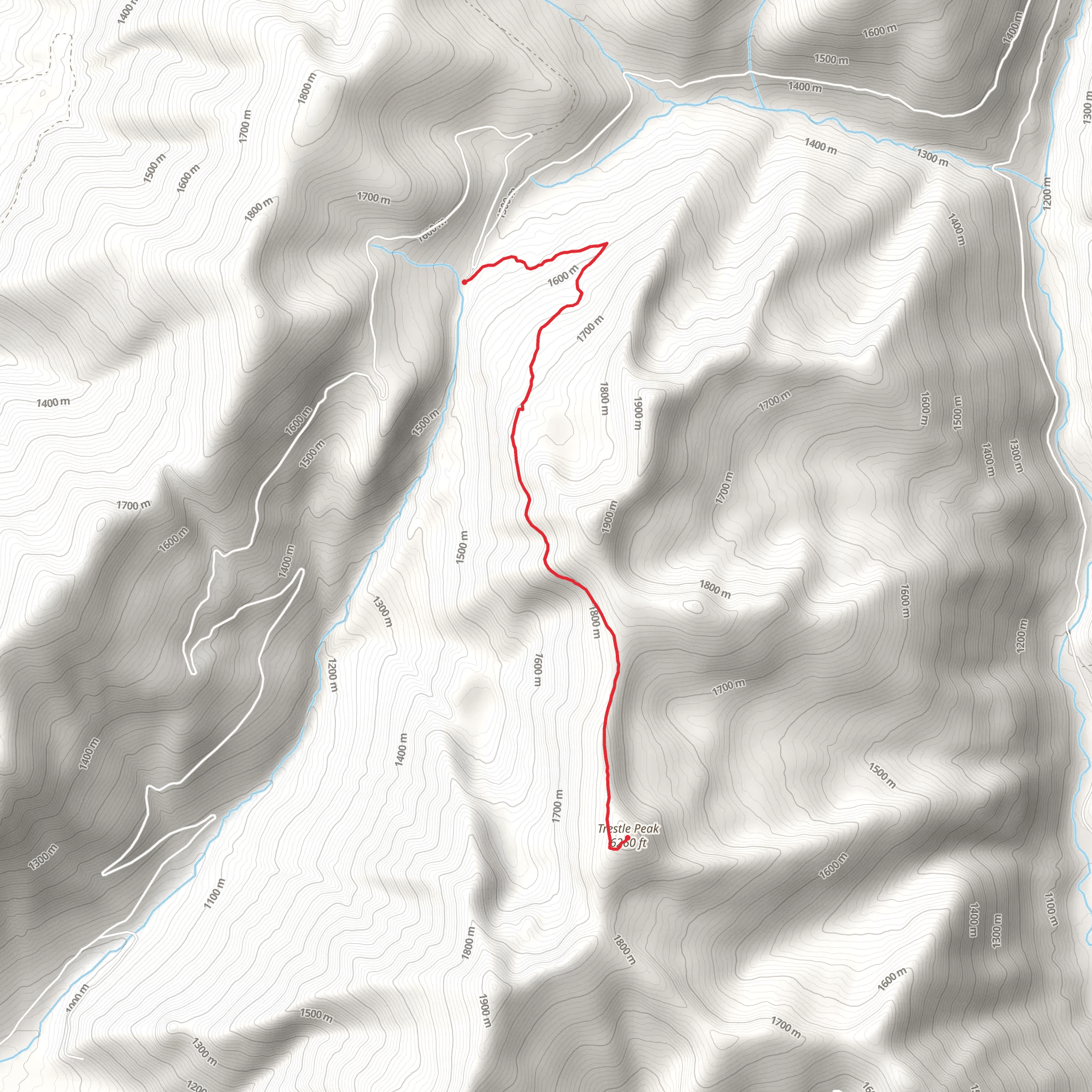 Trestle Peak Out and Back mobile static map