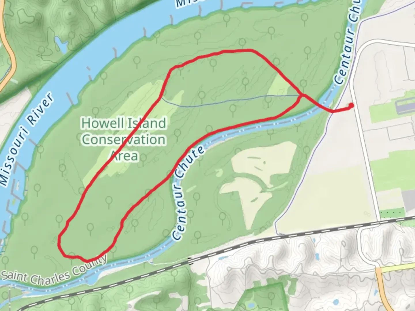 An image depicting the trail Centaur Chute Loop and its surrounding area.