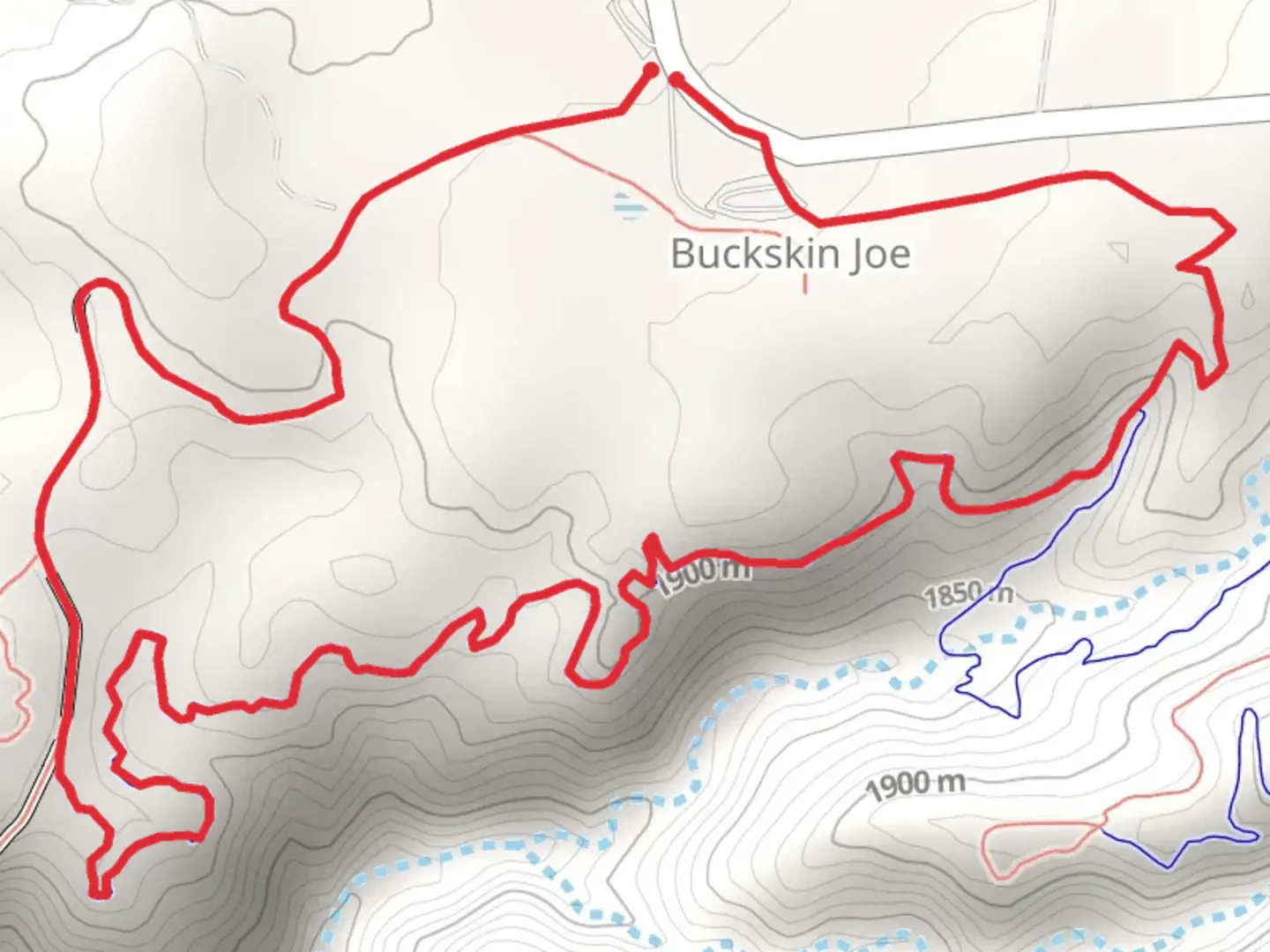 An image depicting the trail Point Alta Vista Trail and One Track Mind Loop and its surrounding area.