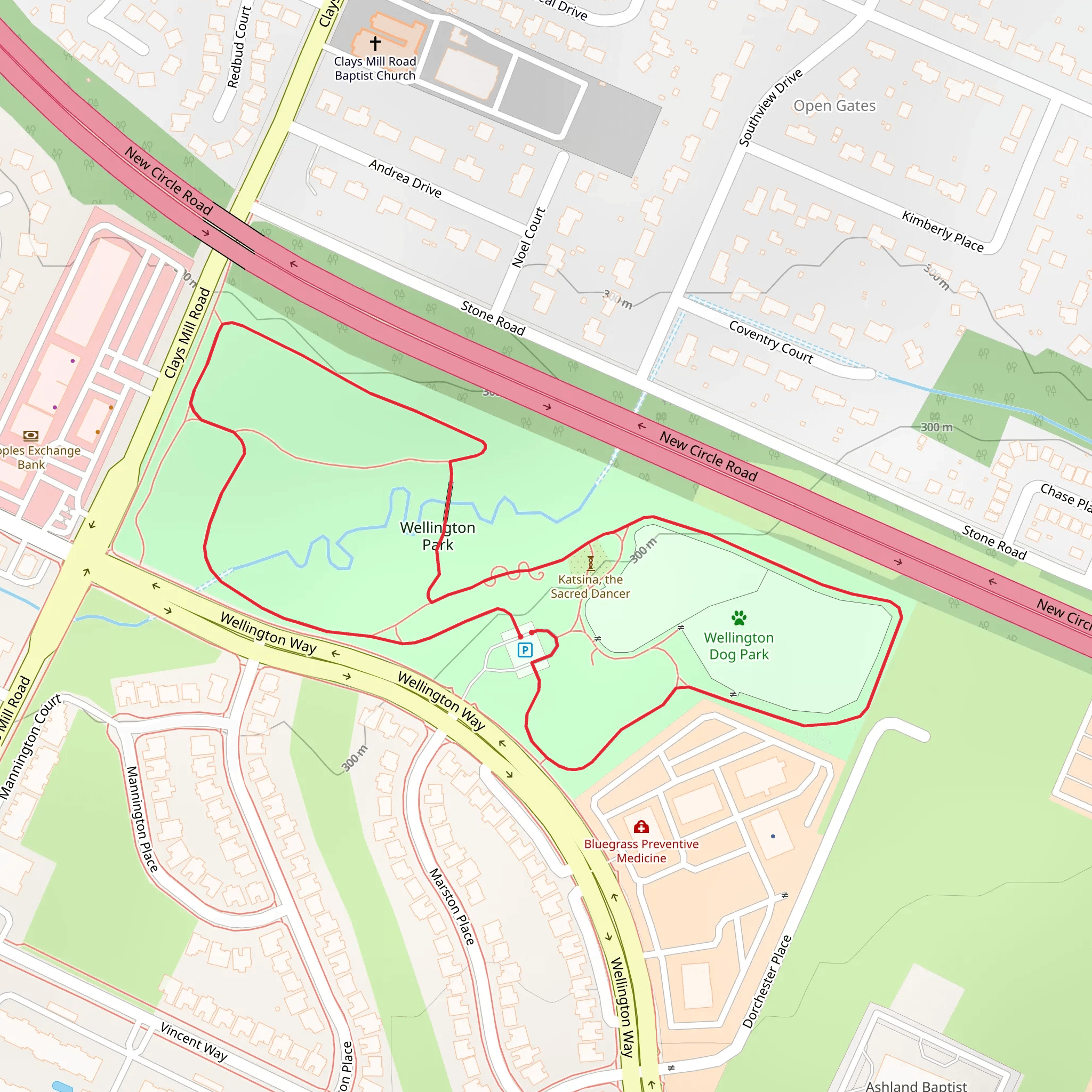 Wellington Park Loop mobile static map