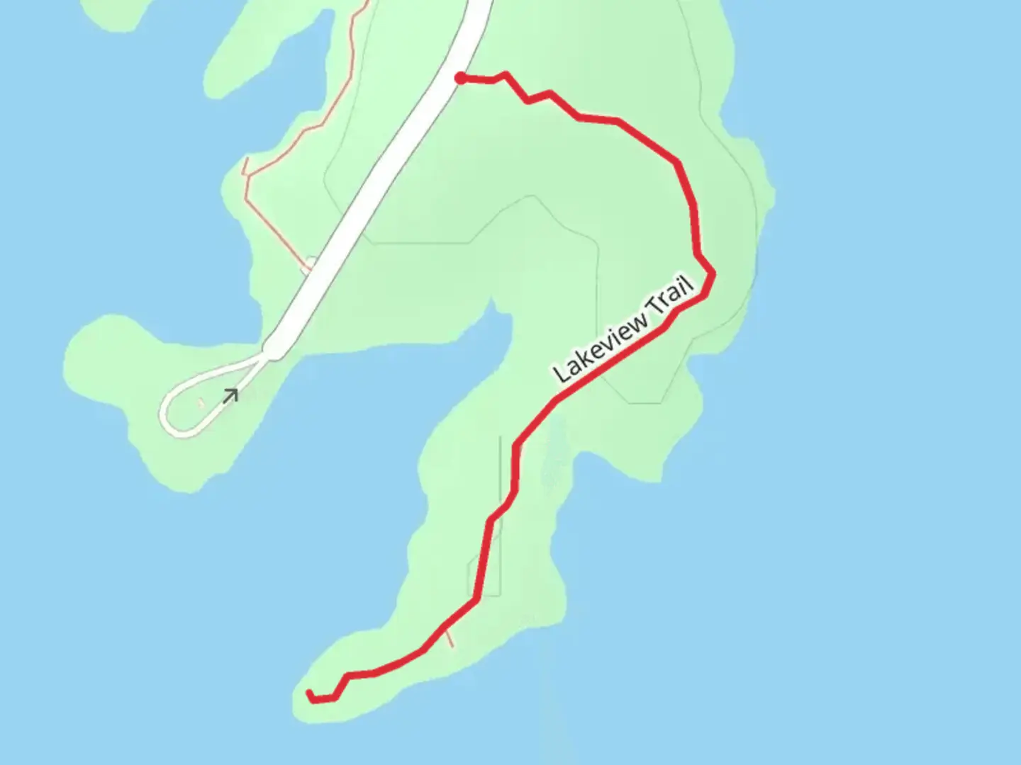 An image depicting the trail Lake of the Arbuckles - Lakeview Trail and its surrounding area.