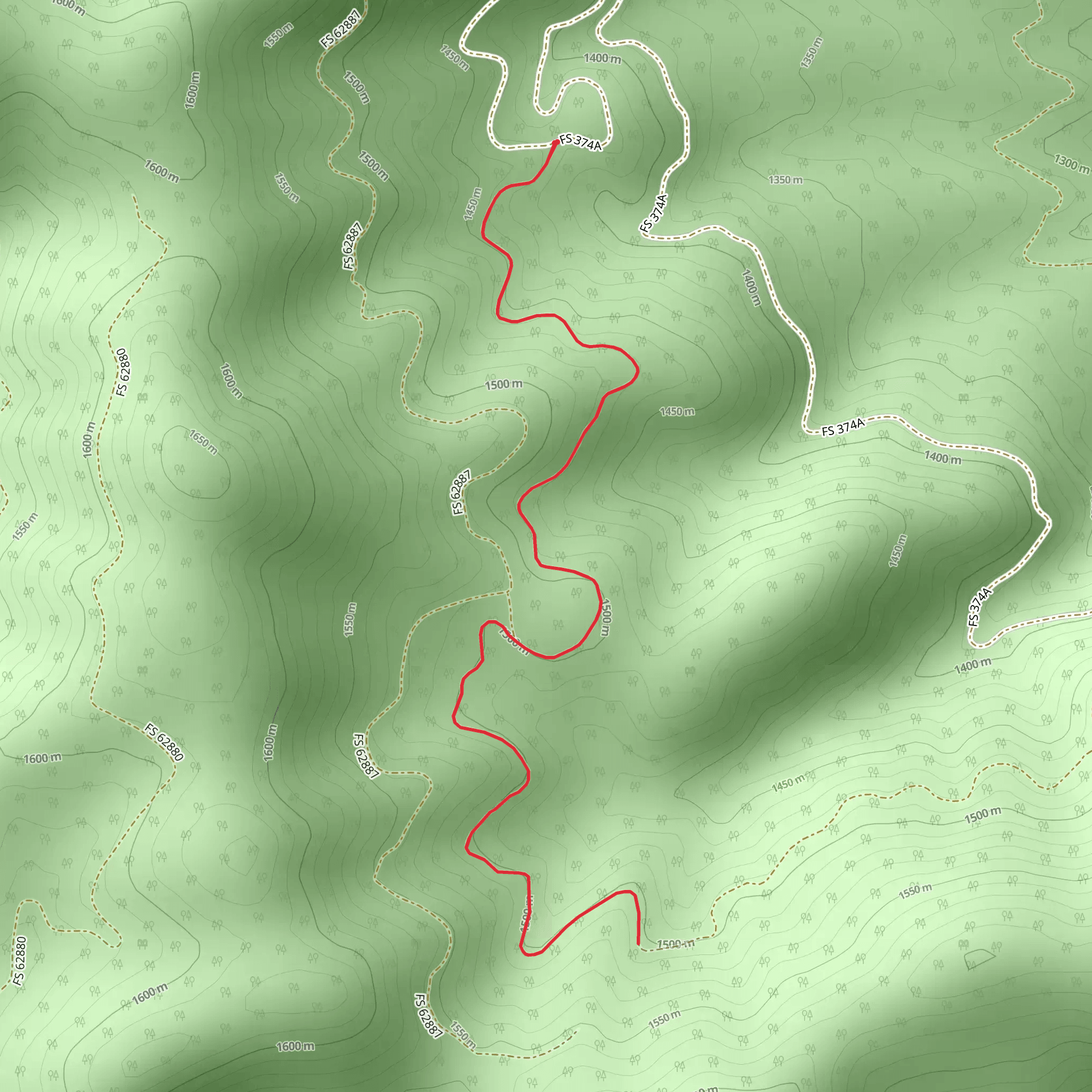 Burnt Ridge Trail mobile static map