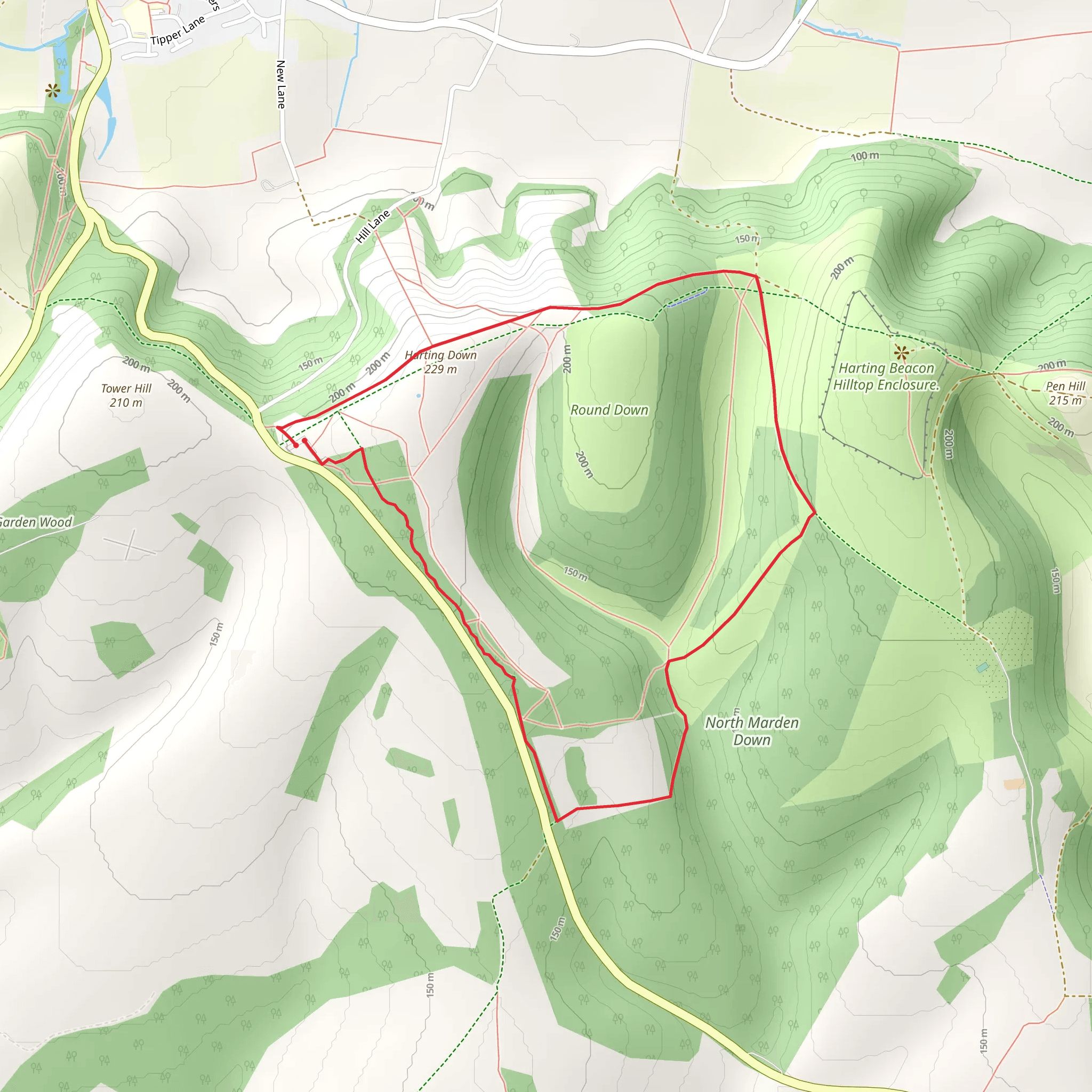North Marden Down Loop mobile static map