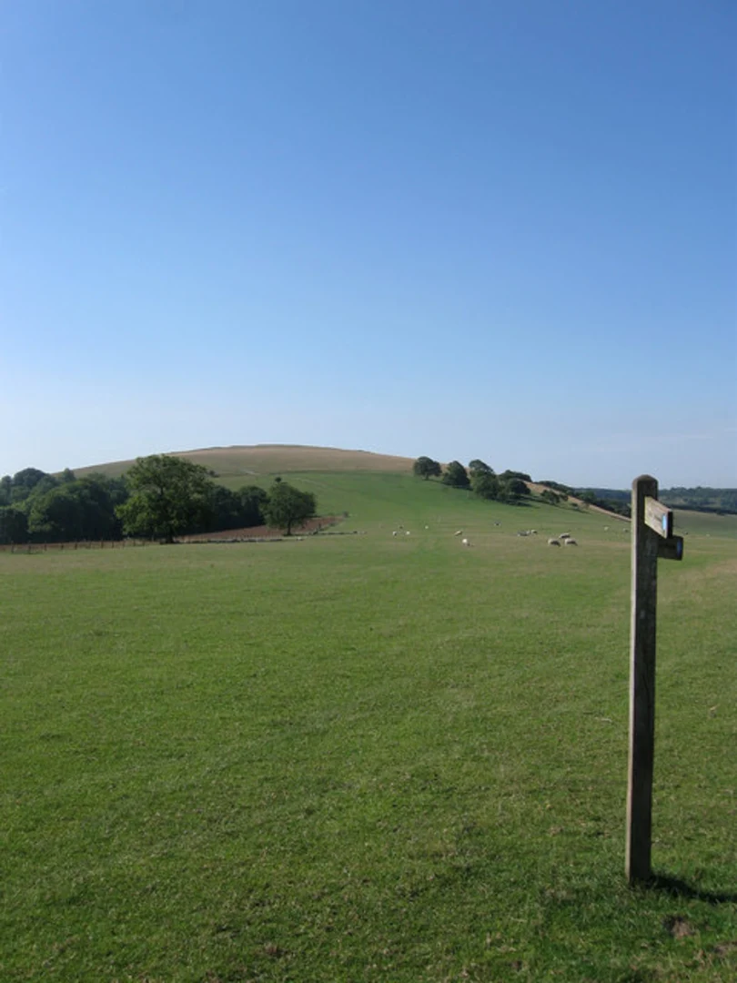 An image depicting the trail Blackpatch Hill and Harrow Hill from near Storrington and its surrounding area.