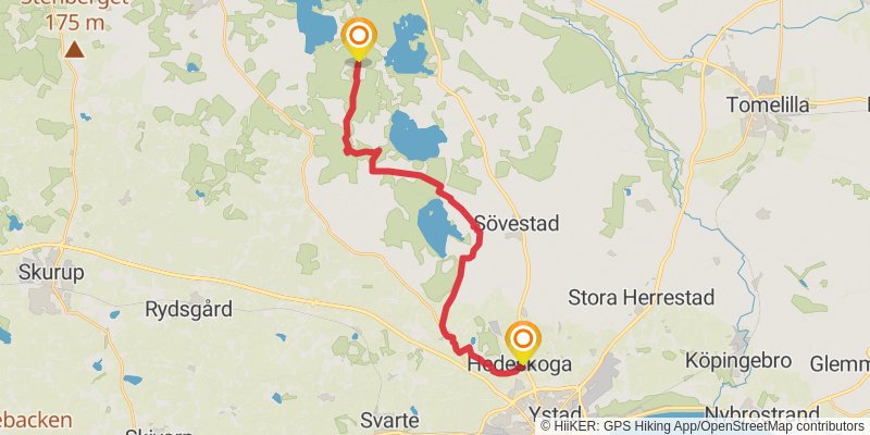 Skåneleden Trail stage 26 Map