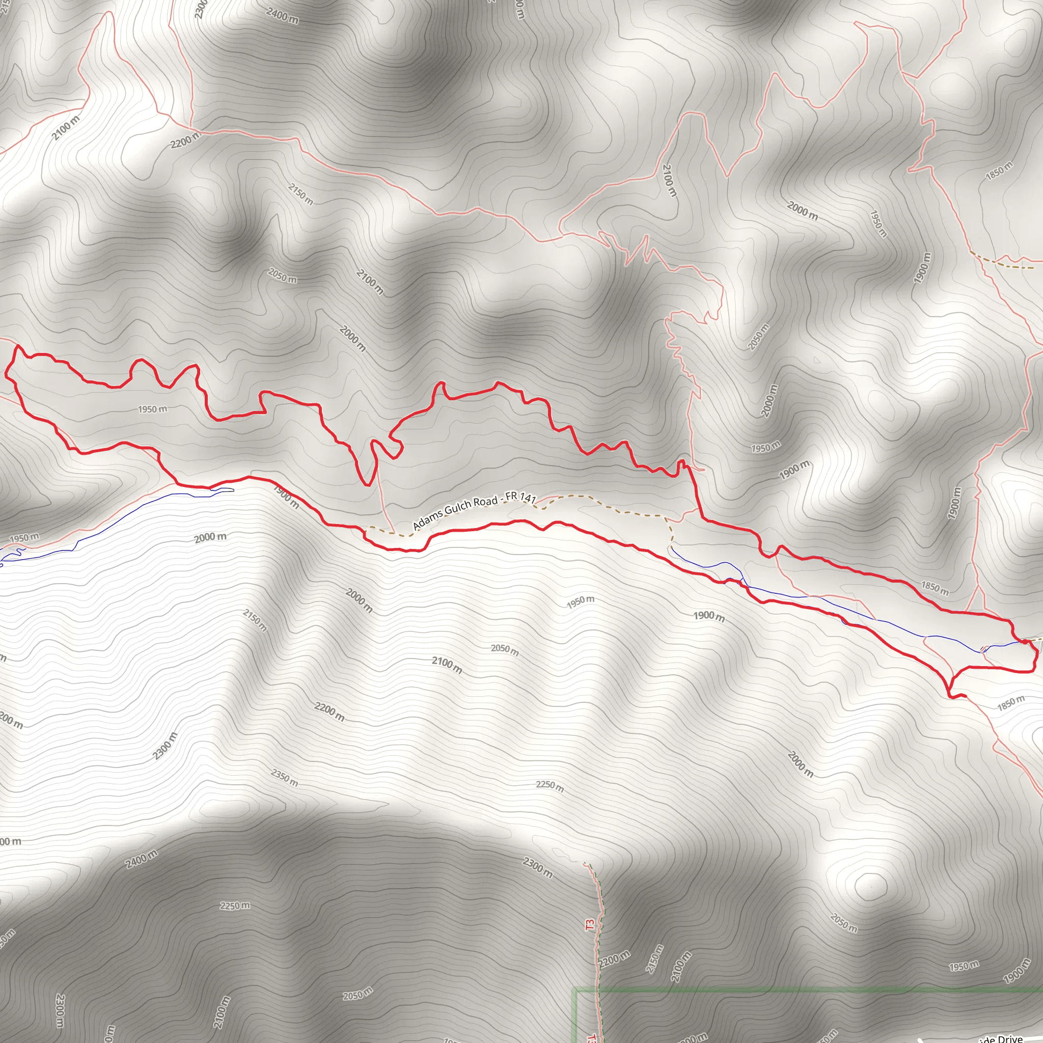 Lane's Loop Trail mobile static map