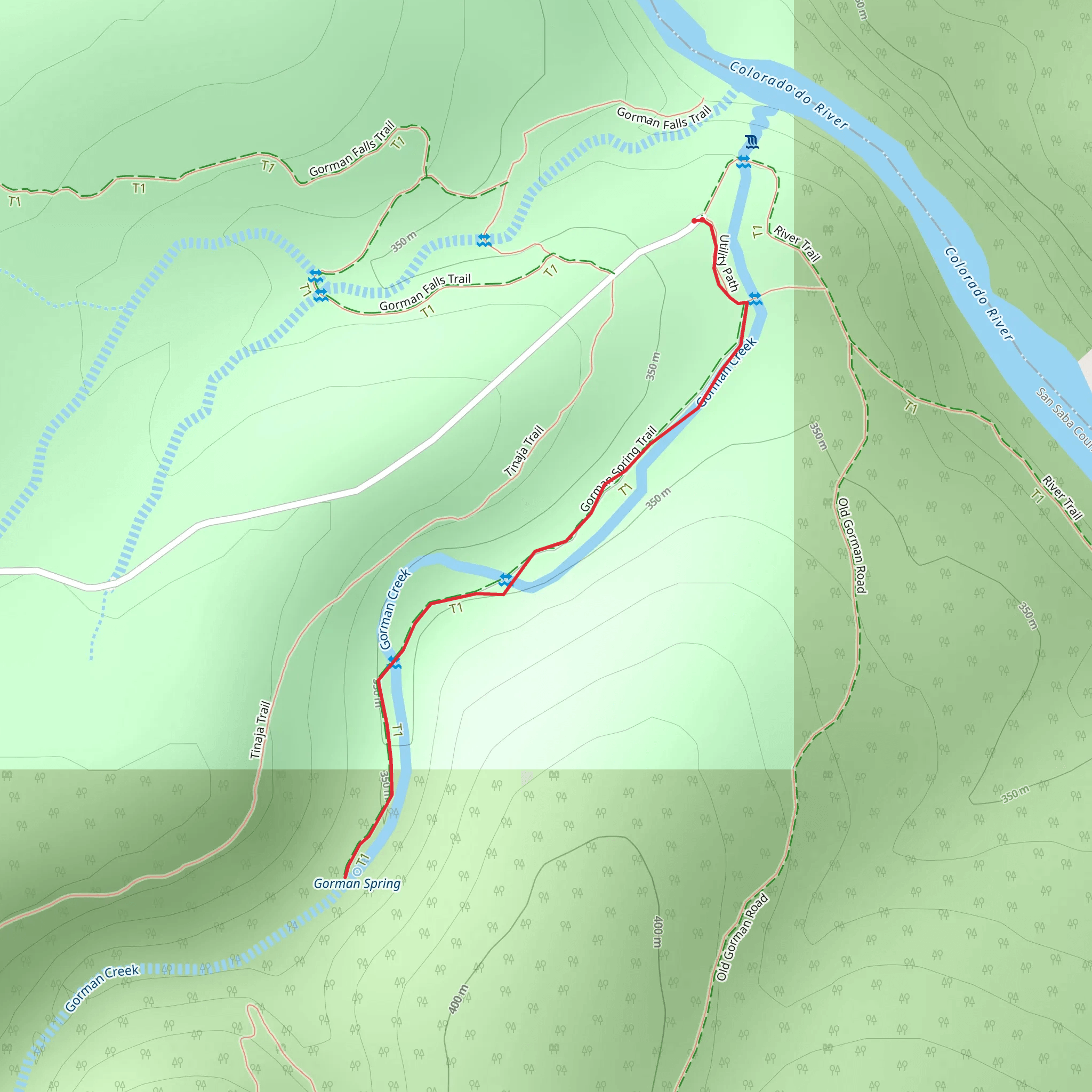 Gorman Spring Trail mobile static map