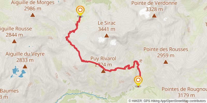 GR 54 - Tour of Oisans and Ecrins stage 7 Map