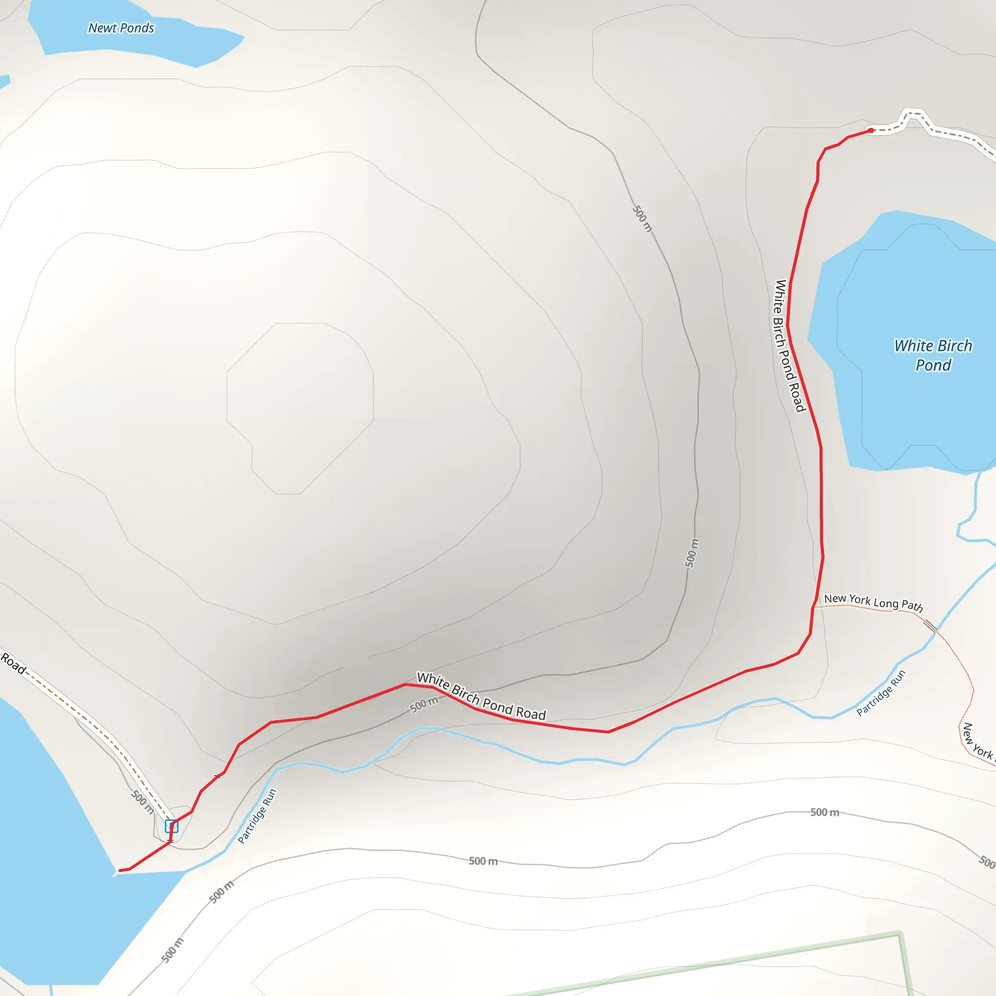 Fawn Lake via White Birch Pond mobile static map