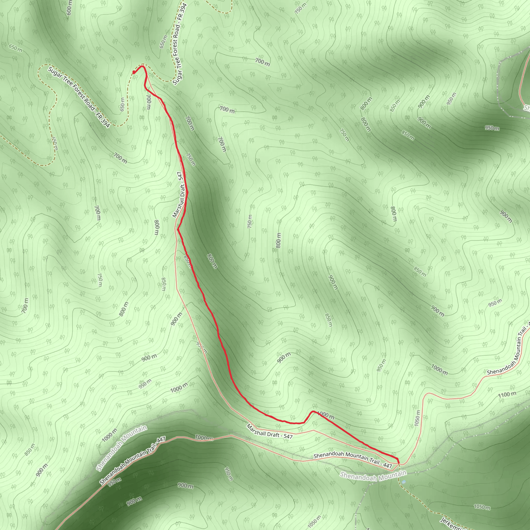 Marshall Draft Trail mobile static map