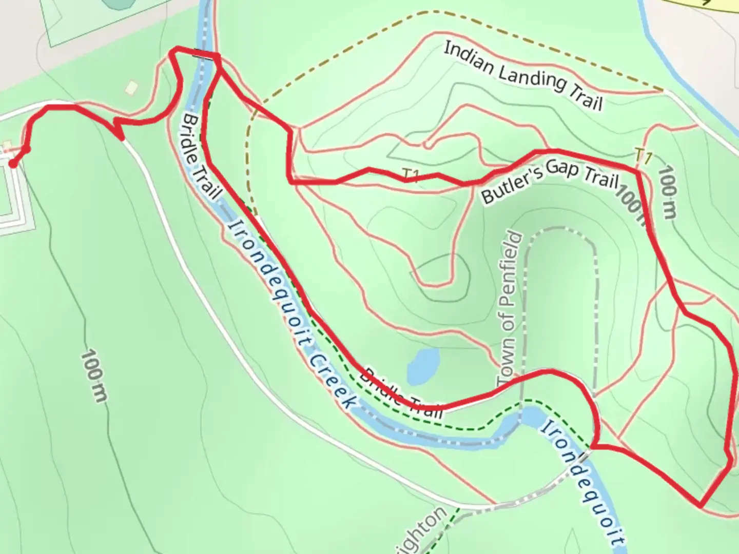 An image depicting the trail Indian Landing Trail Loop and its surrounding area.