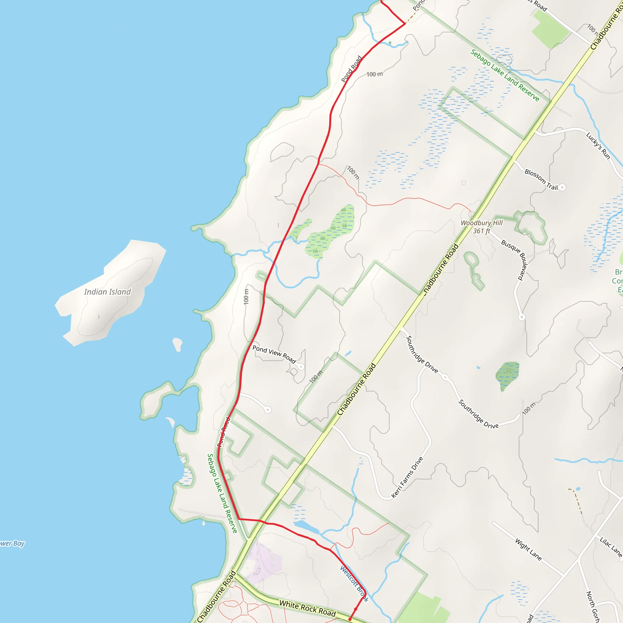 Lumbard Cementry via Sebago to the Sea Trail mobile static map