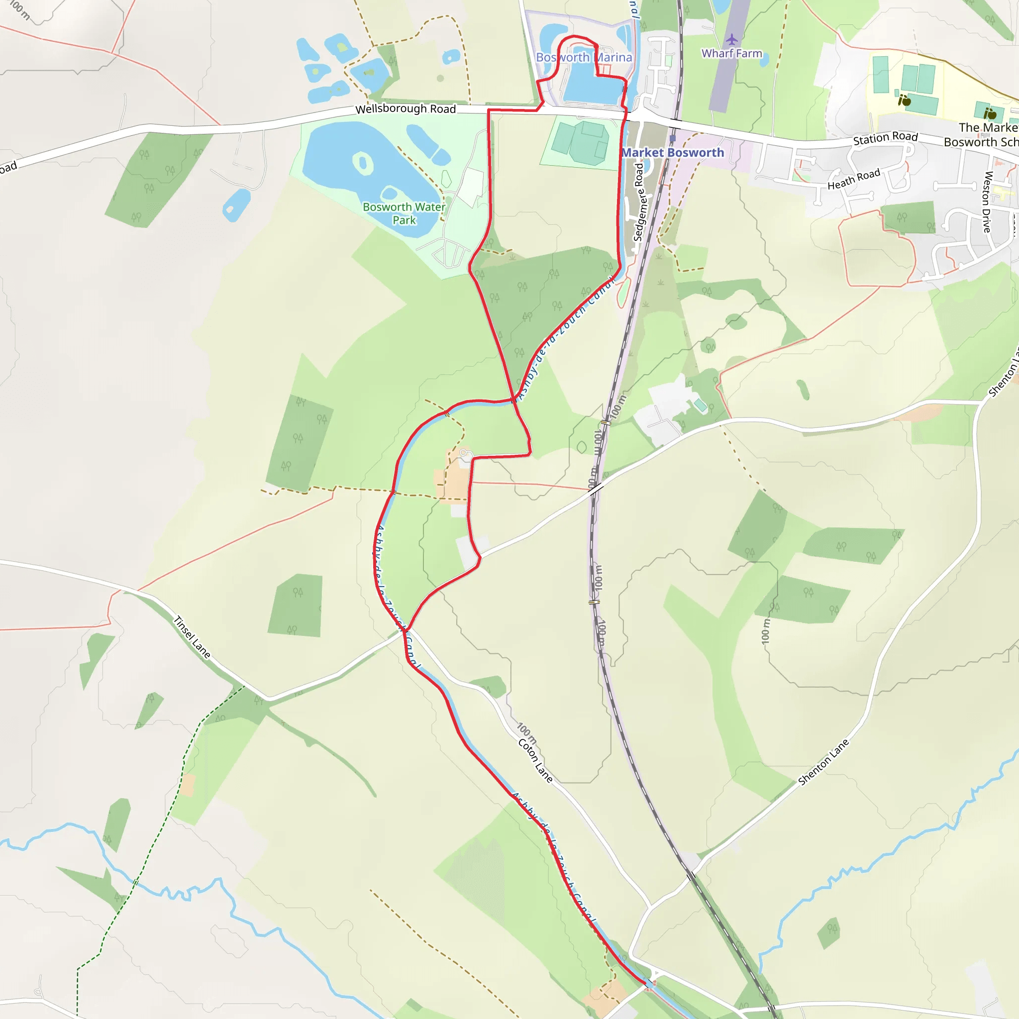Bosworth Marina and Welsboro Bridge mobile static map
