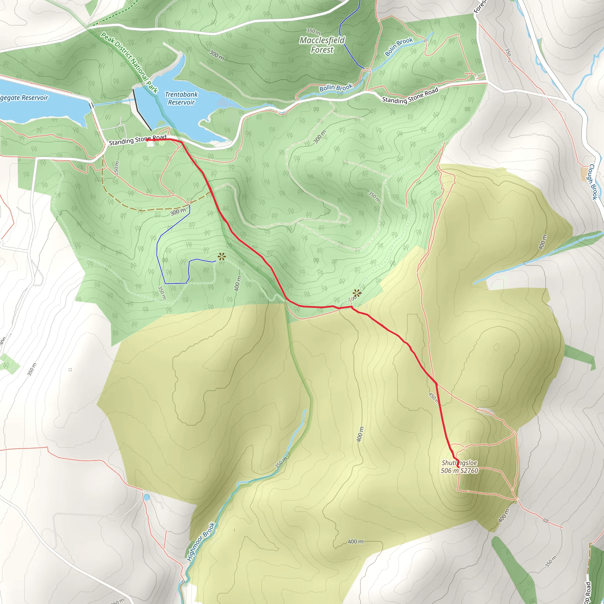 Shutlingsloe from Trentabank mobile static map