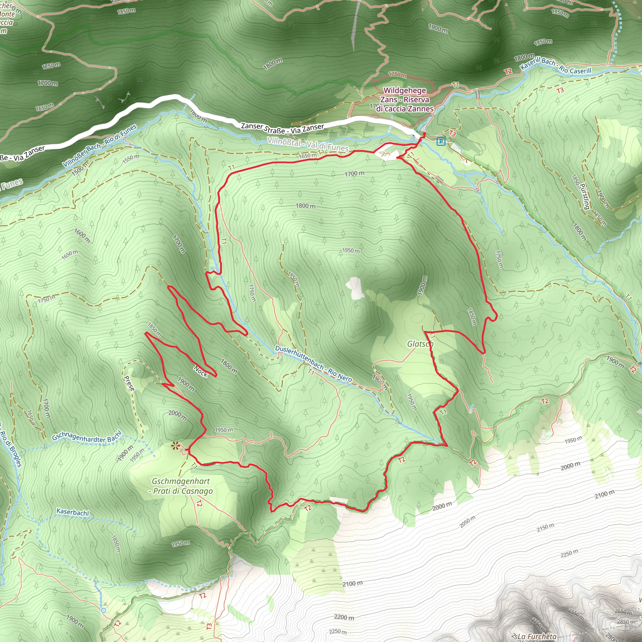 Anello per il Rifugio delle Odle mobile static map