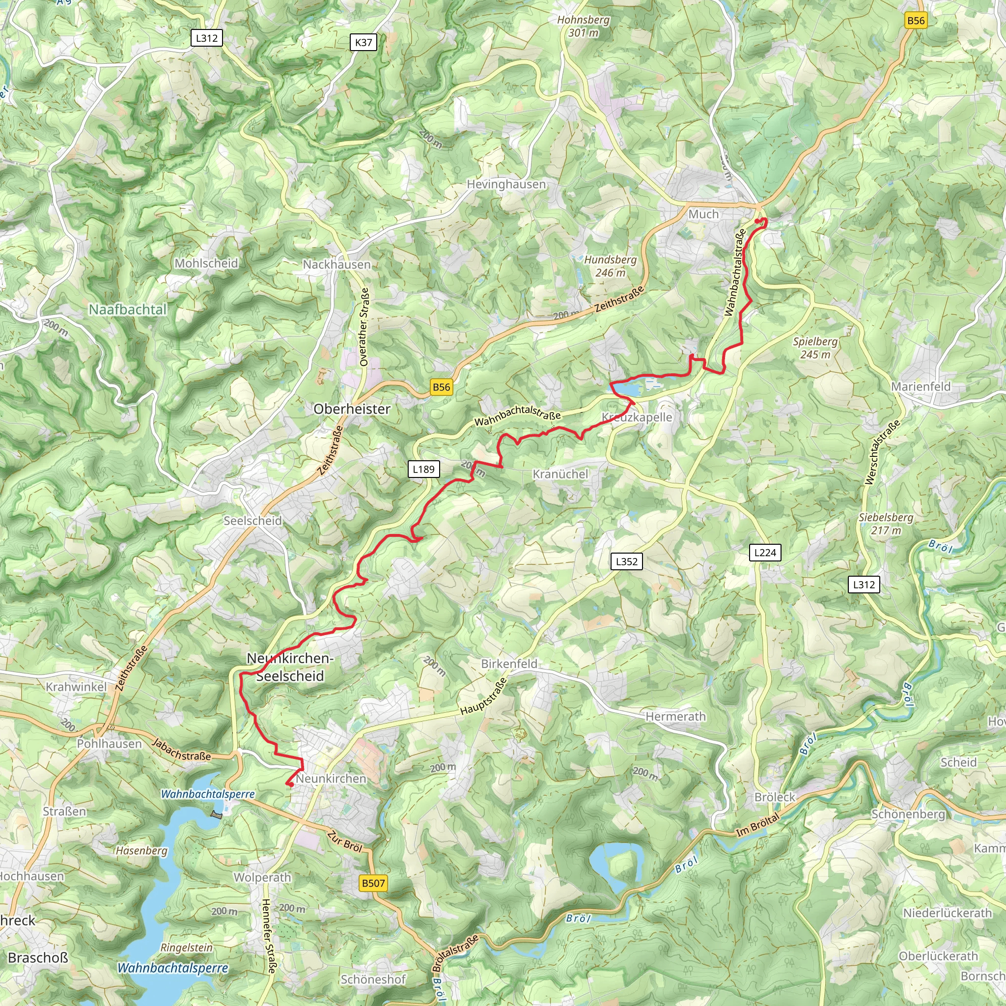 Much to Neunkirchen Seelscheid Walk mobile static map