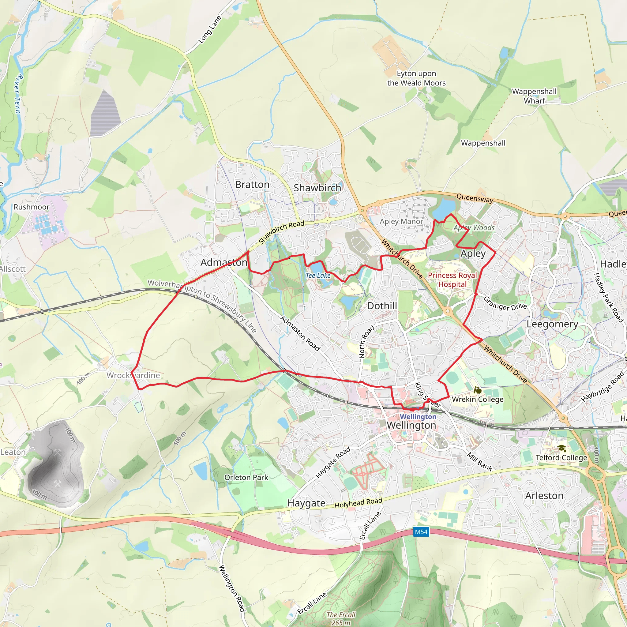 Appley Castle Park and Tee Lake Loop mobile static map