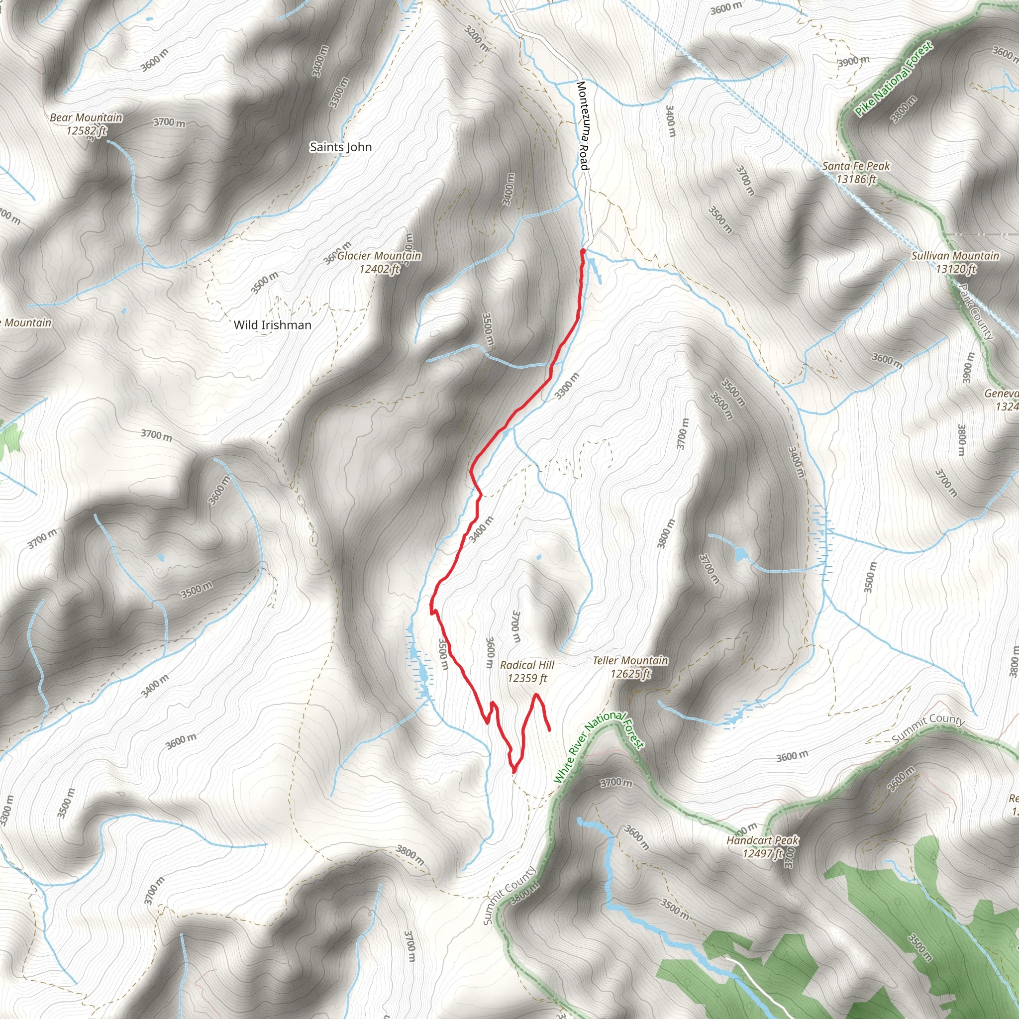 Radical Hill via Deer Creek Trail mobile static map