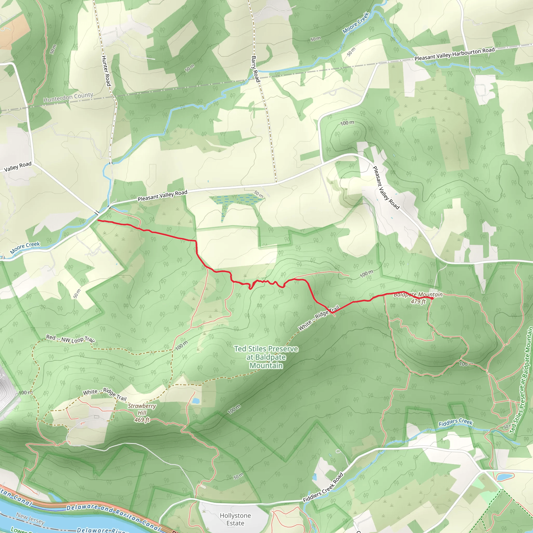 Baldpate Mountain via Unmarked Trail and Ridge Trail mobile static map