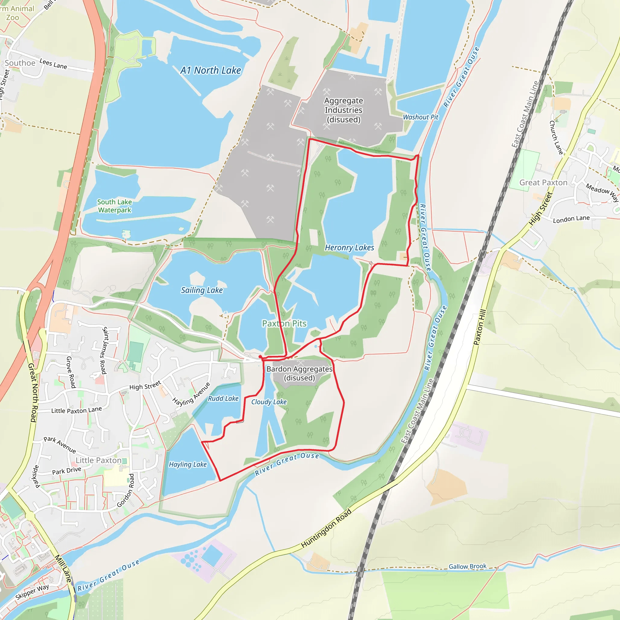 Paxton Pits Loop mobile static map