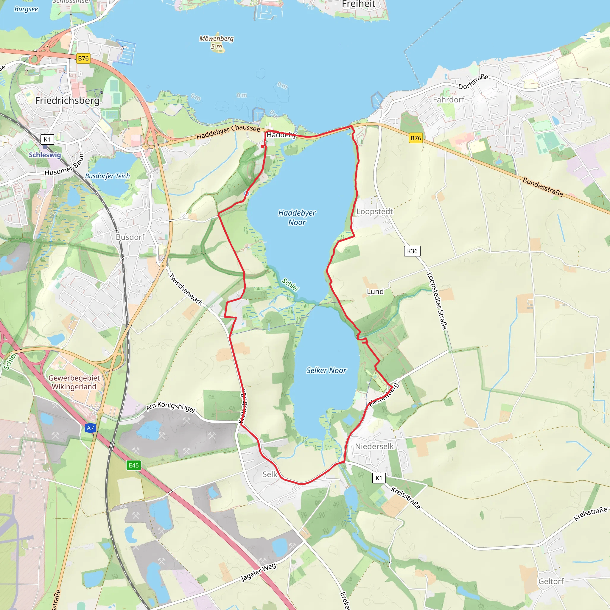 Haddebyer Noor Loop via Noor Route mobile static map