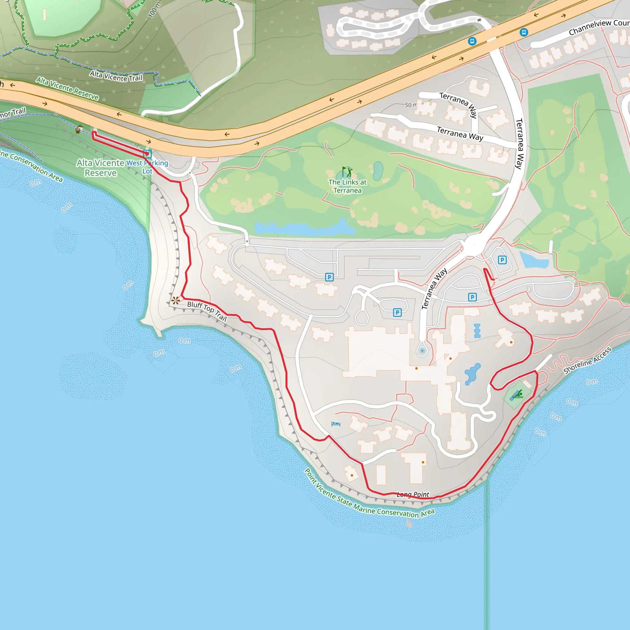 Bluff Top Trail mobile static map