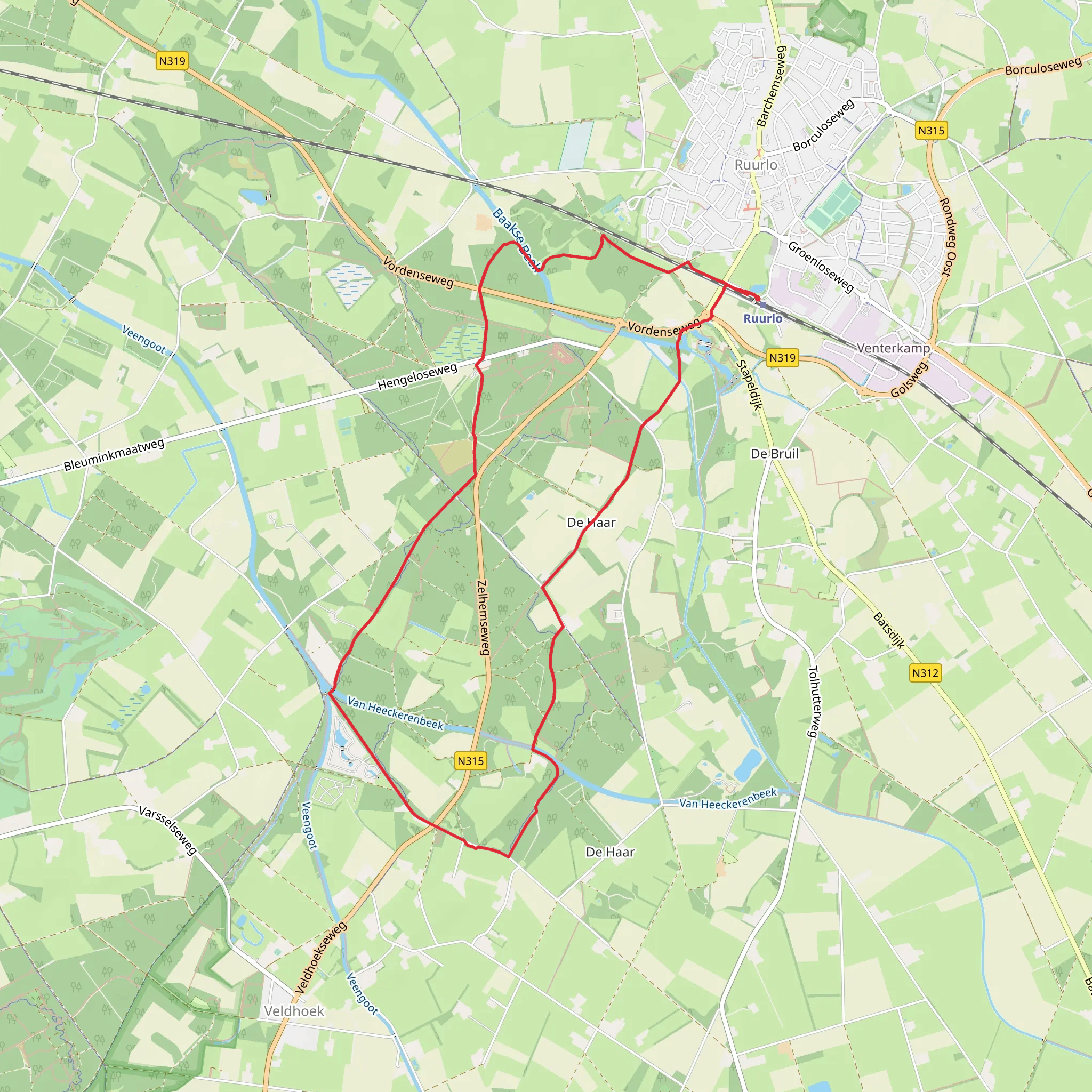 Boswachterij Ruurlo, De Hoeve and Kasteel Ruurlo Loop mobile static map