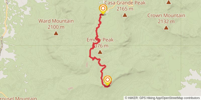 South Rim via Laguna Meadows Trail stage 2 Map