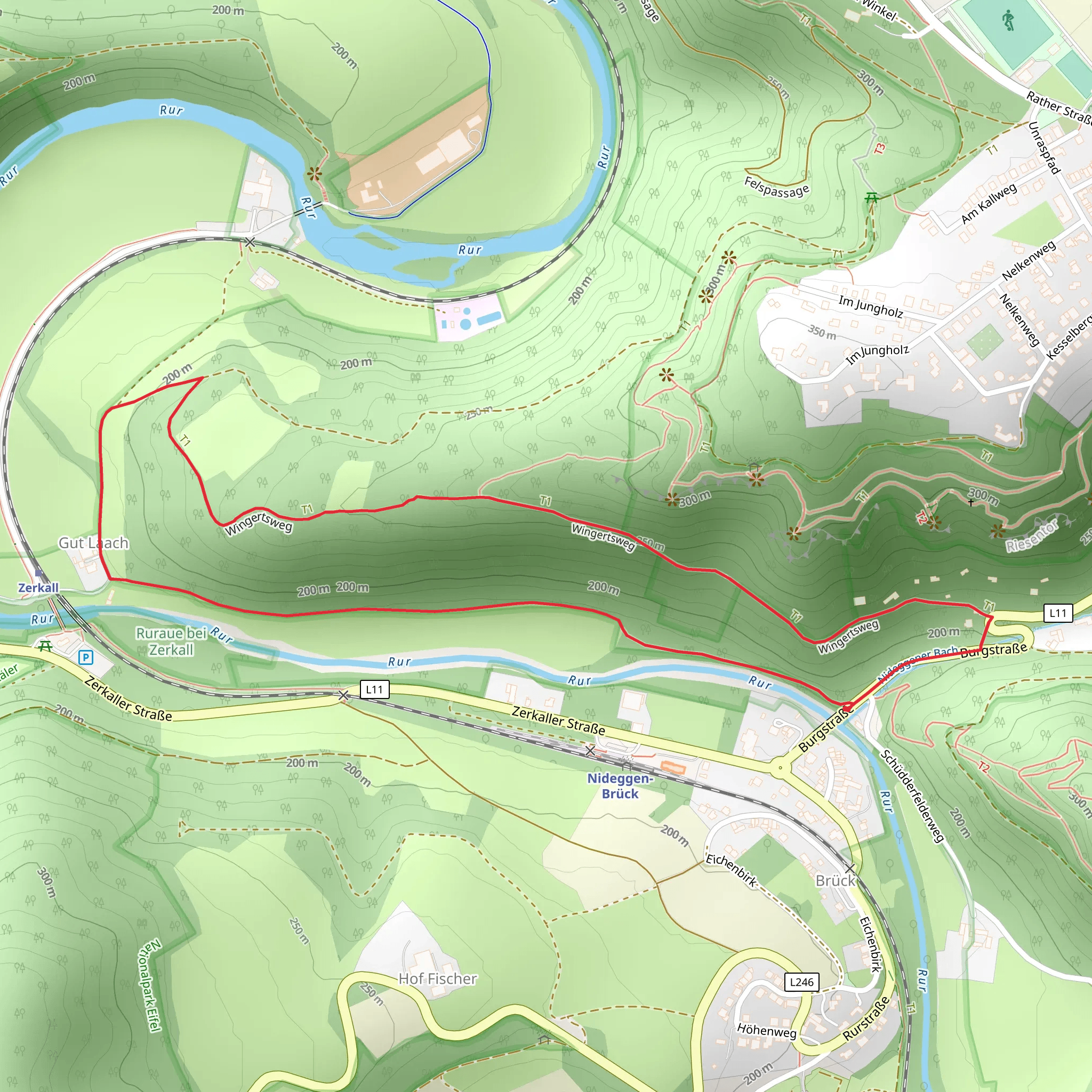 Wingertsweg Loop mobile static map