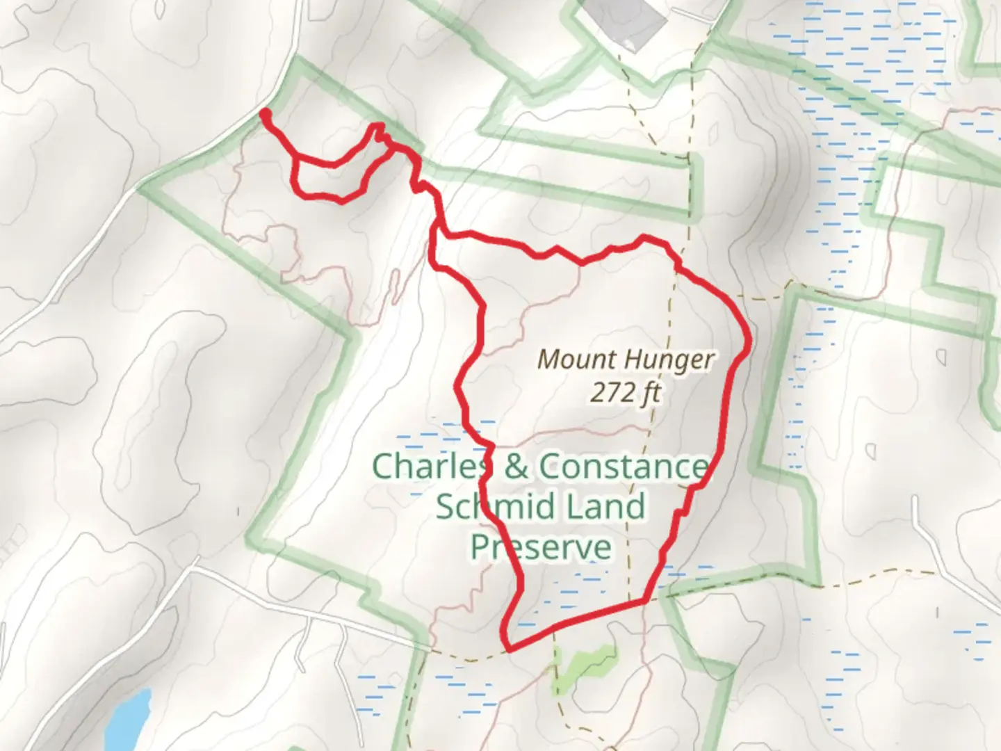 An image depicting the trail River Link and Mount Hunger Loop and its surrounding area.