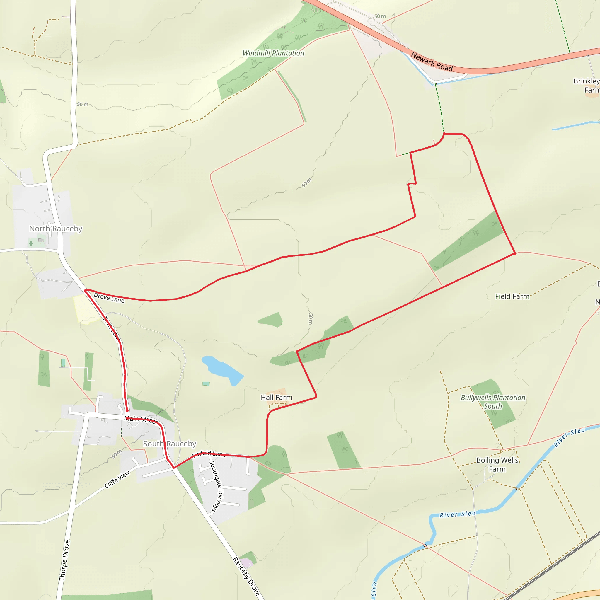 South Rauceby and Rauceby Hall mobile static map