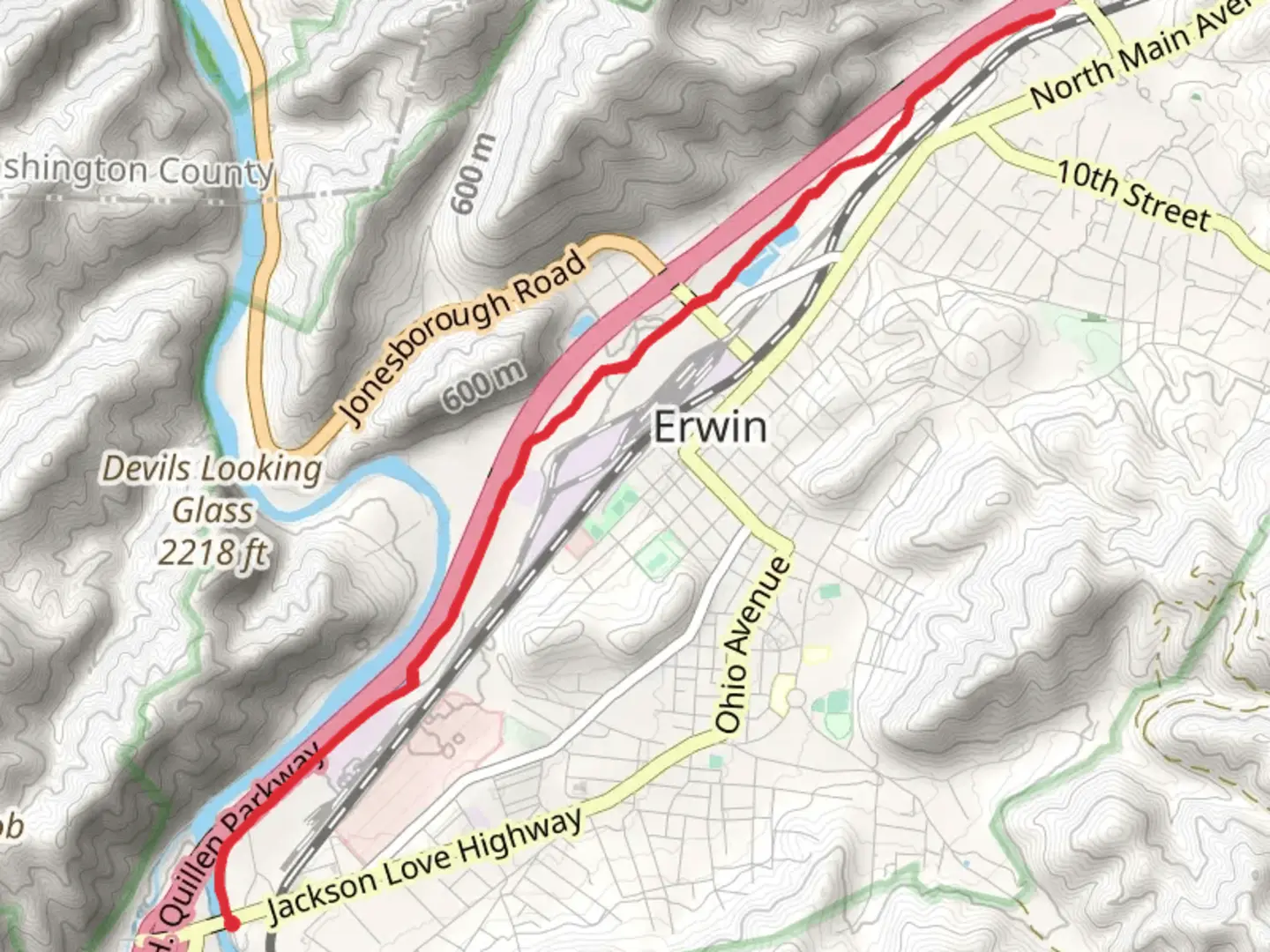 An image depicting the trail Erwin Linear Trail and its surrounding area.