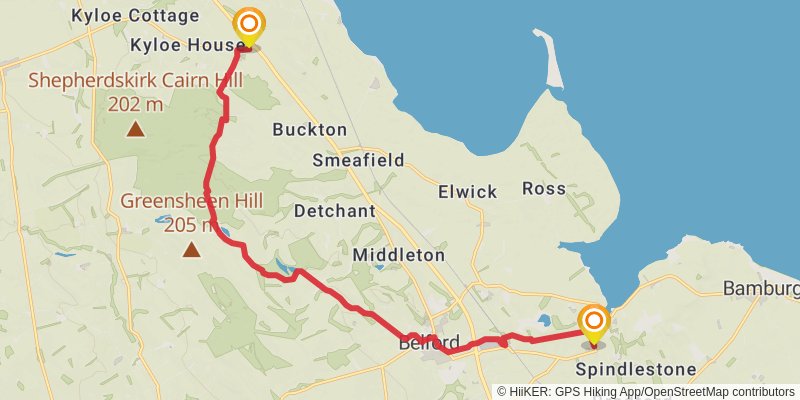 Northumberland Coast Path stage 3 Map