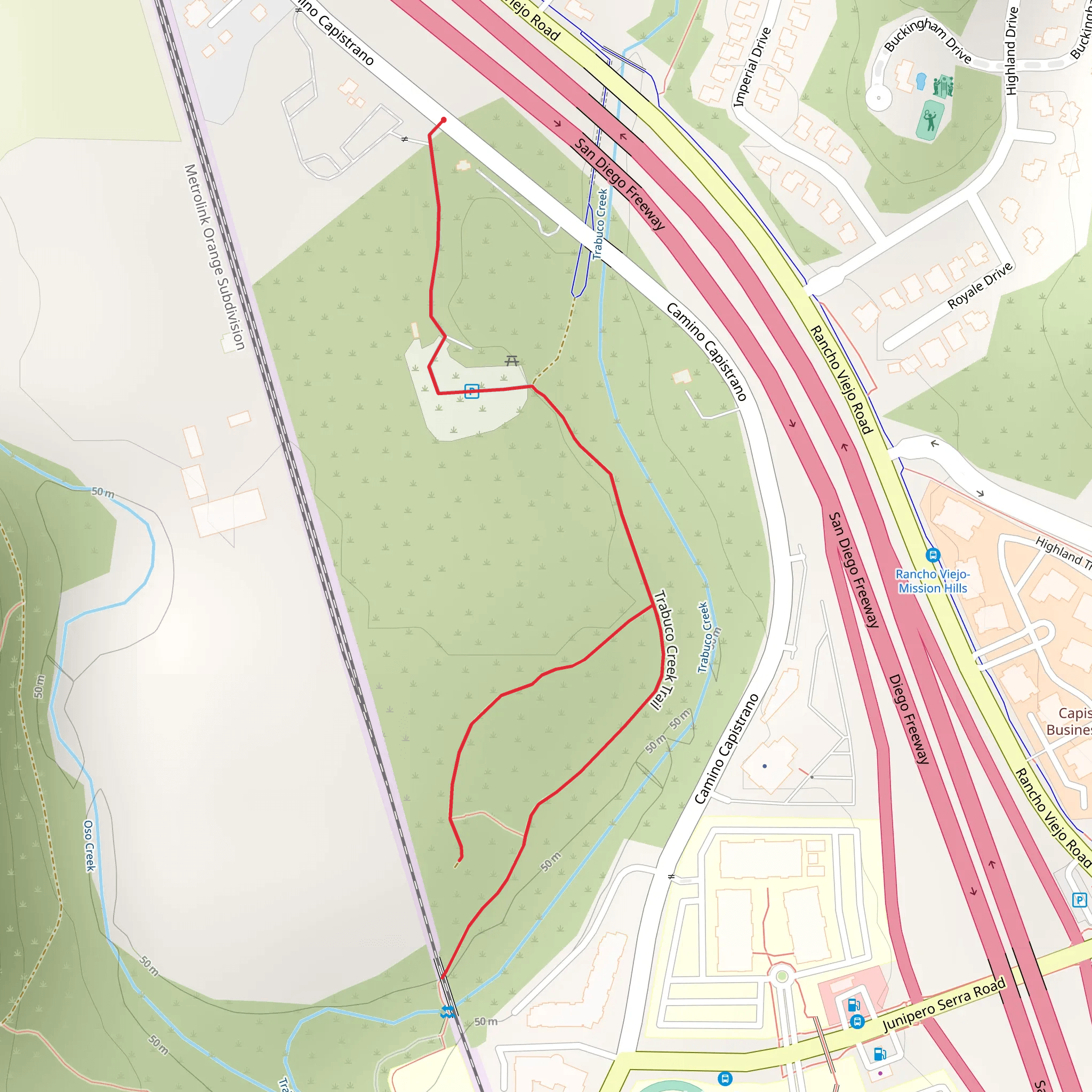 Trabuco Creek Trail - Camino Capistrano mobile static map