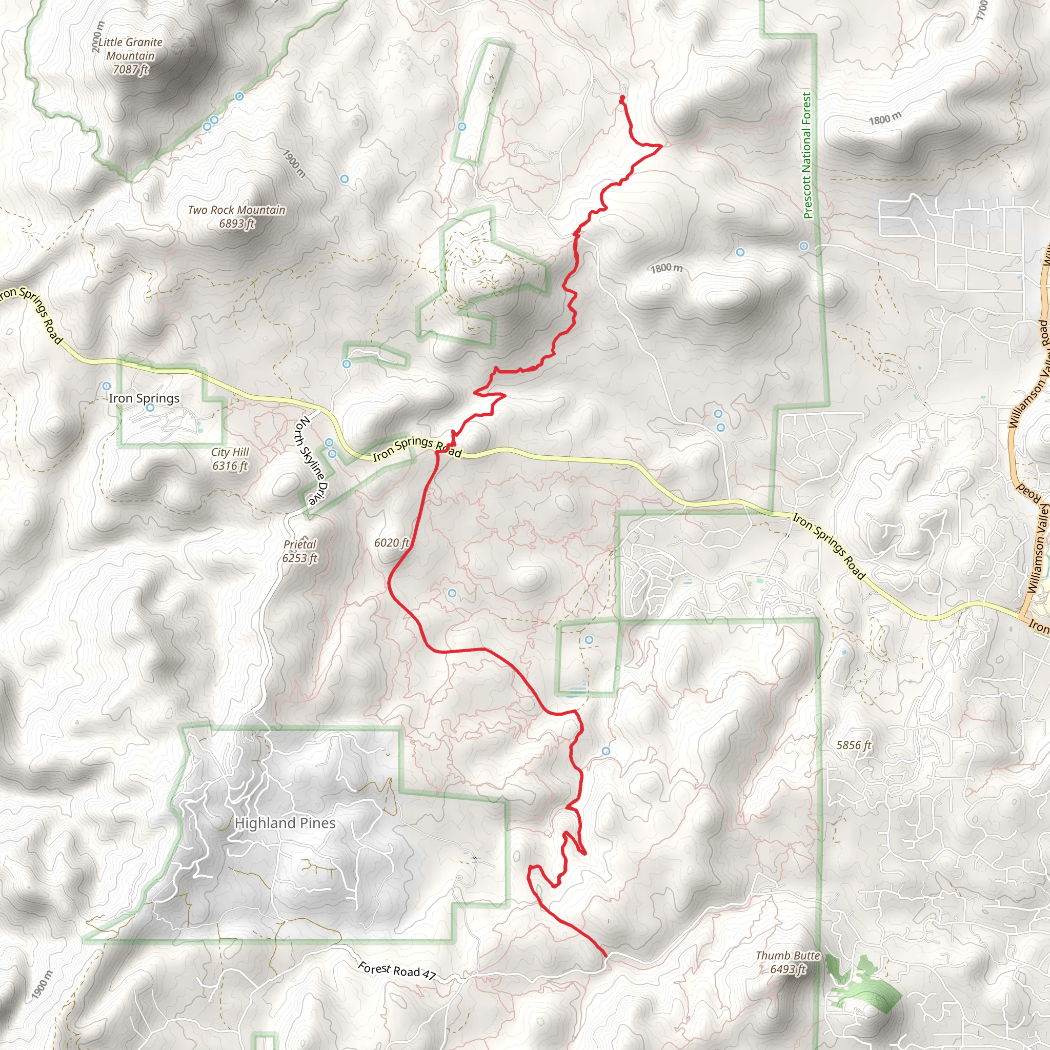 Javalina Trail mobile static map
