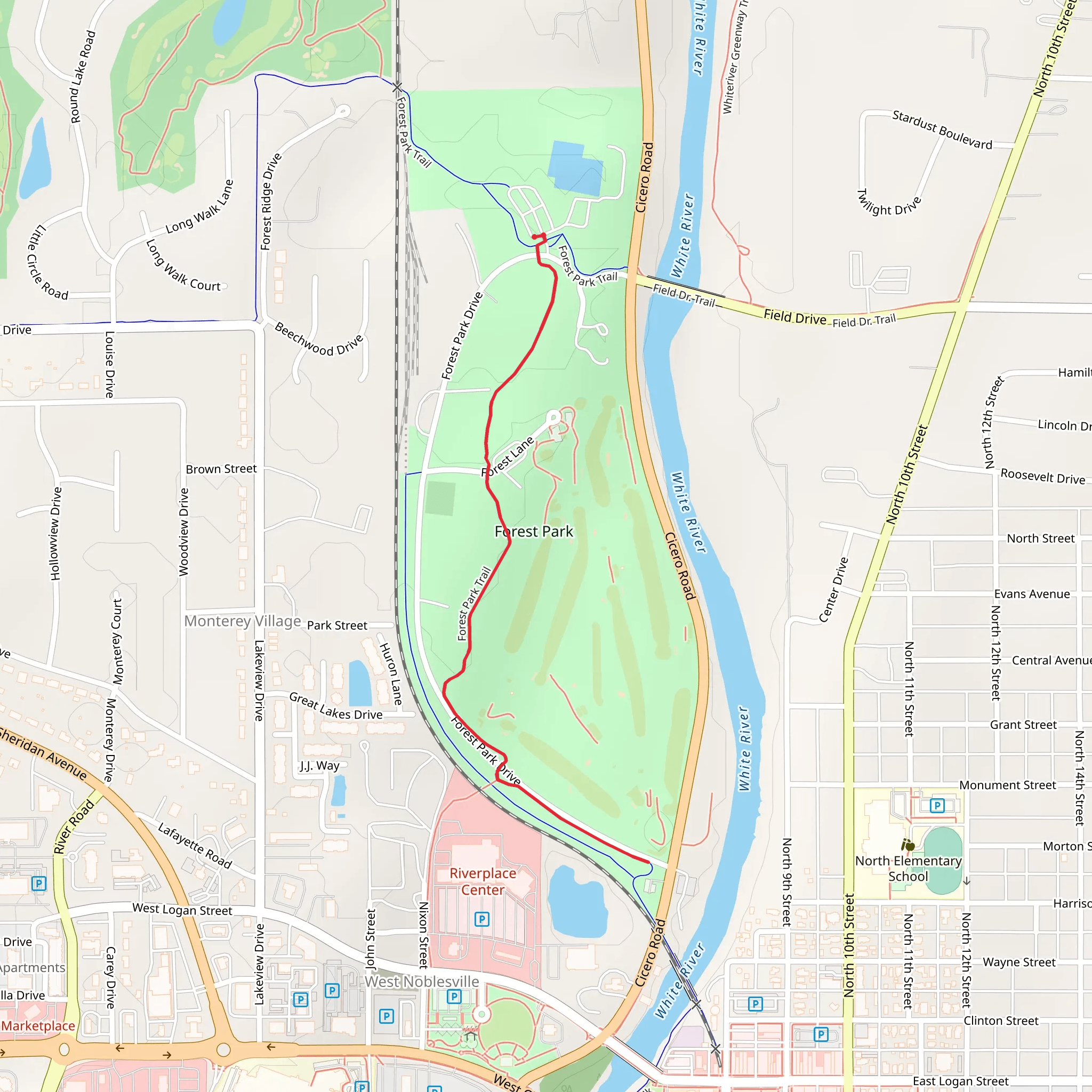 Forest Park Walk mobile static map