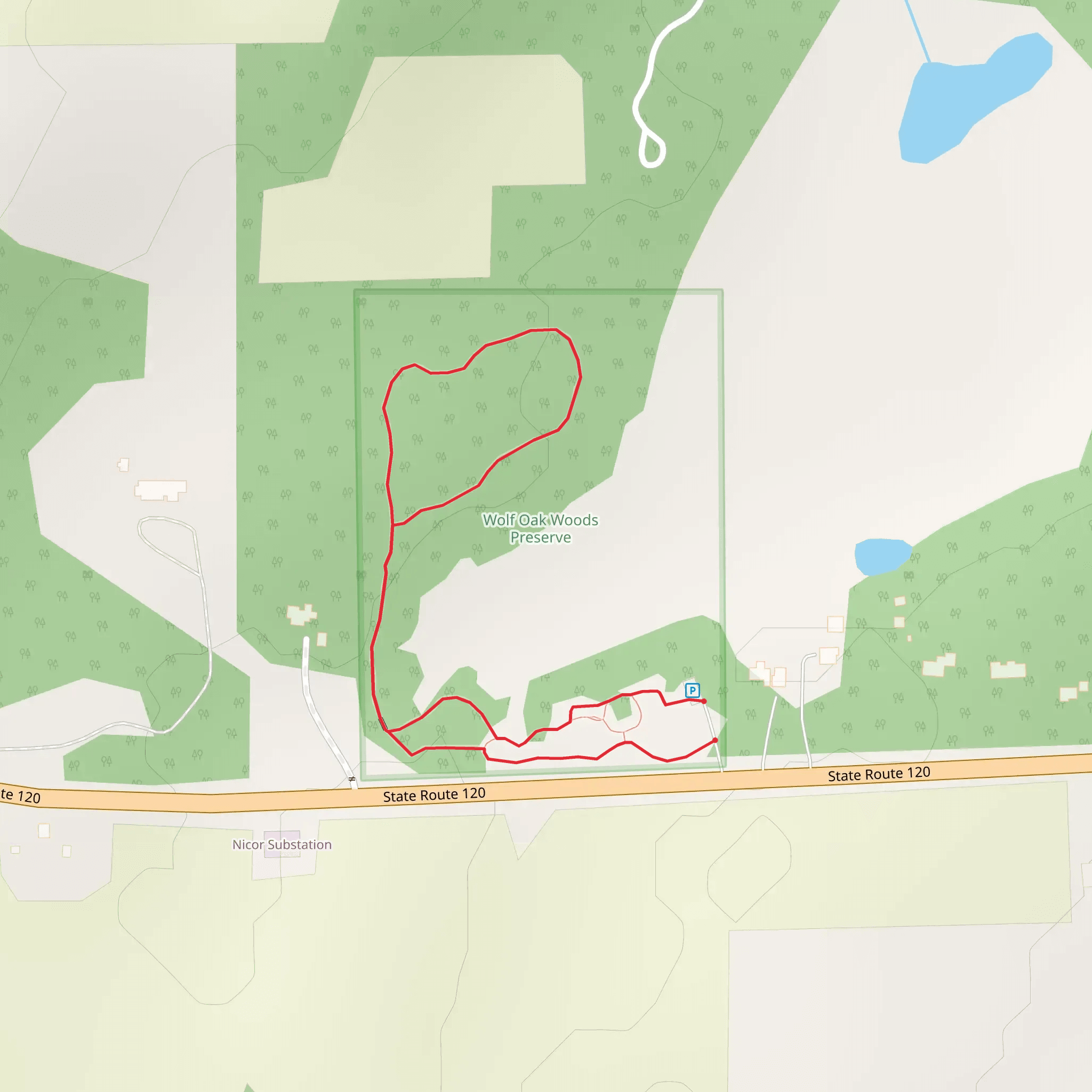 Wolf Oak Woods Loop mobile static map