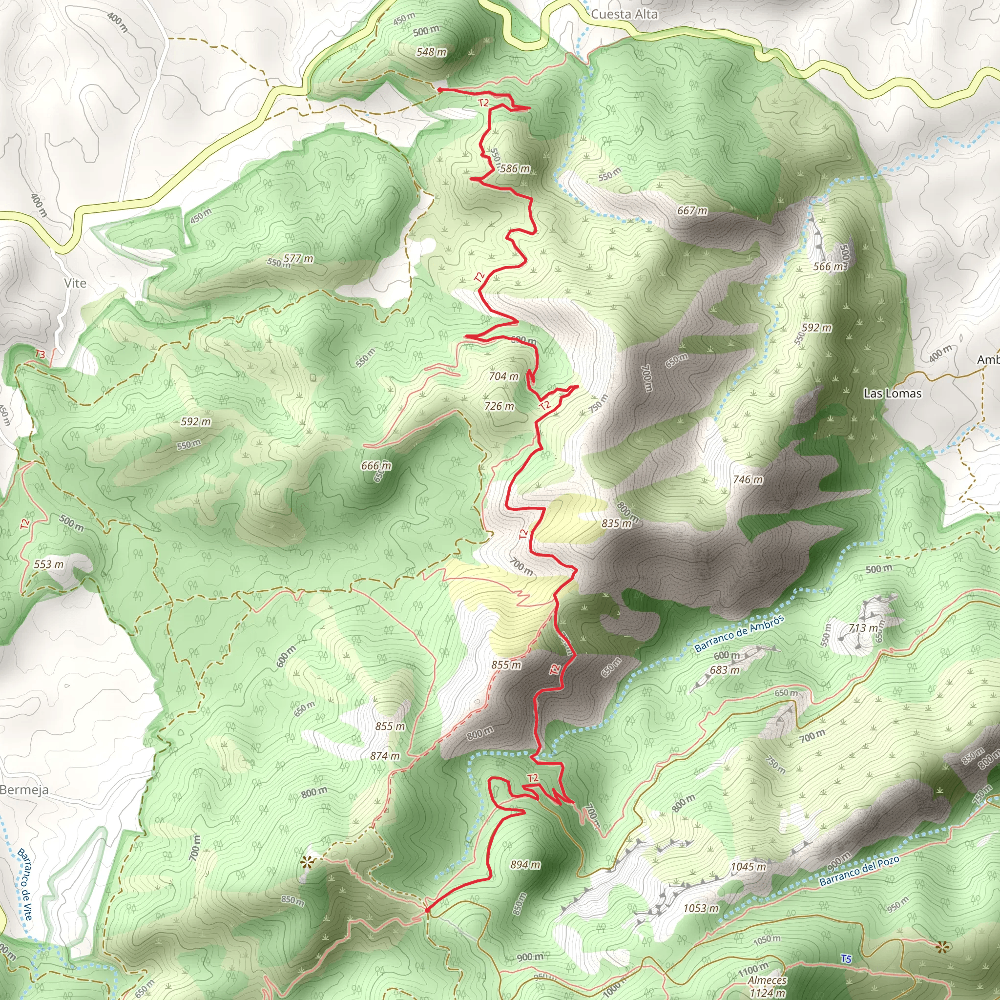 Trail of Collado de la Madera PR MU 47 mobile static map