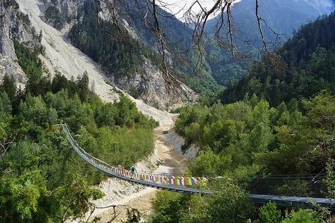 Bhutan Bridge to the Illgraben Loop Trail