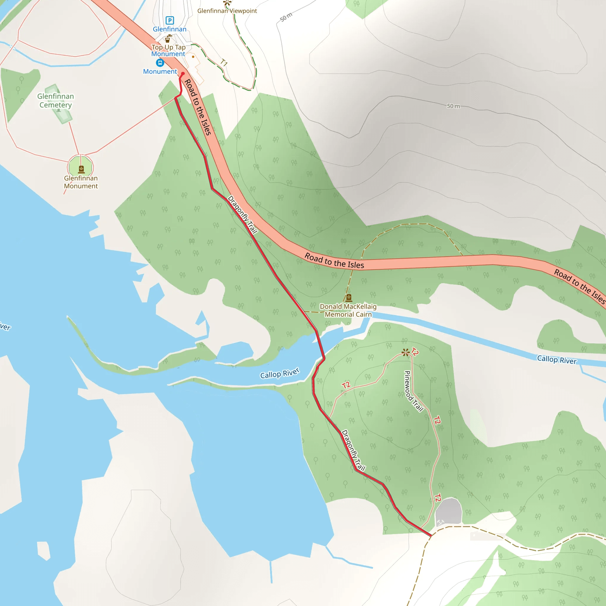 Dragonfly Trail from Glenfinnan mobile static map