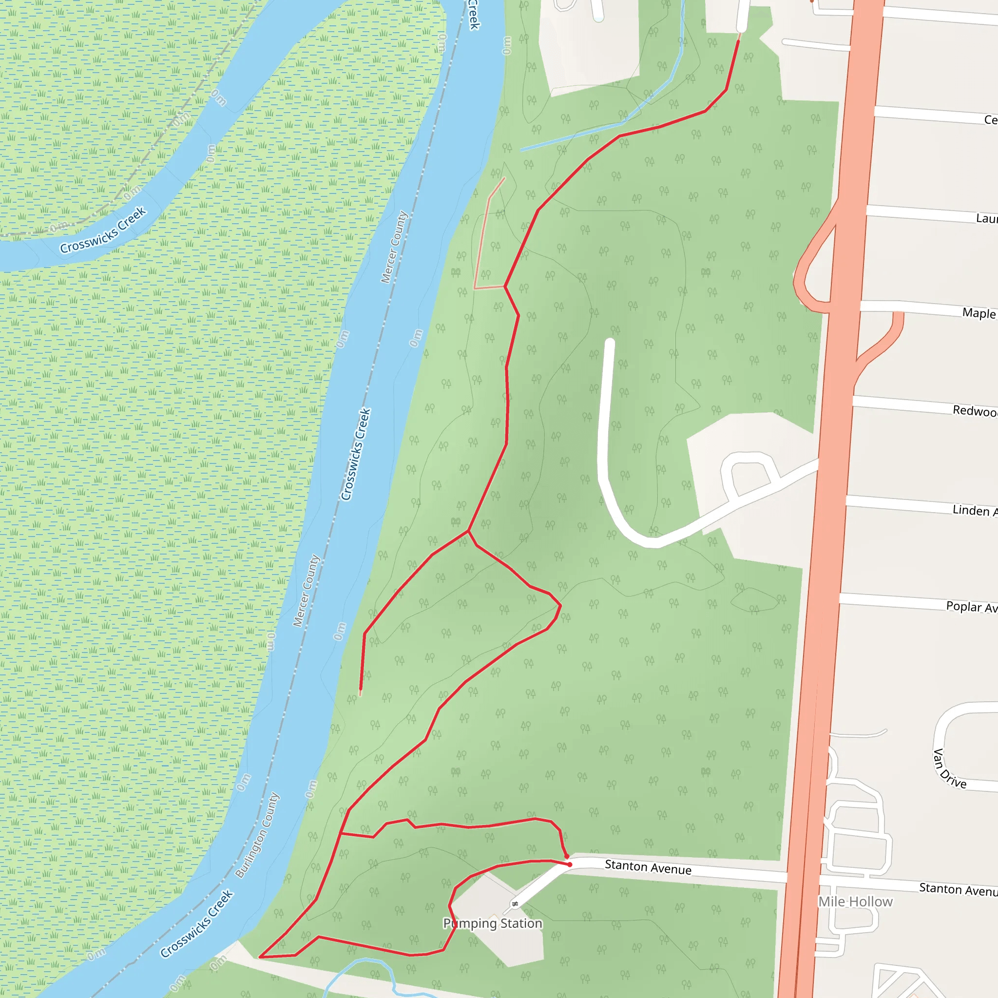 Crosswicks Creek Walk mobile static map