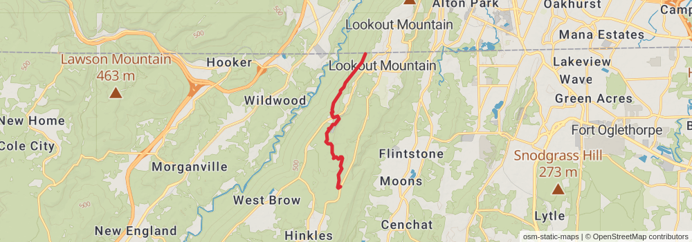 American Perimeter Trail - The South Primary stage 92 Map