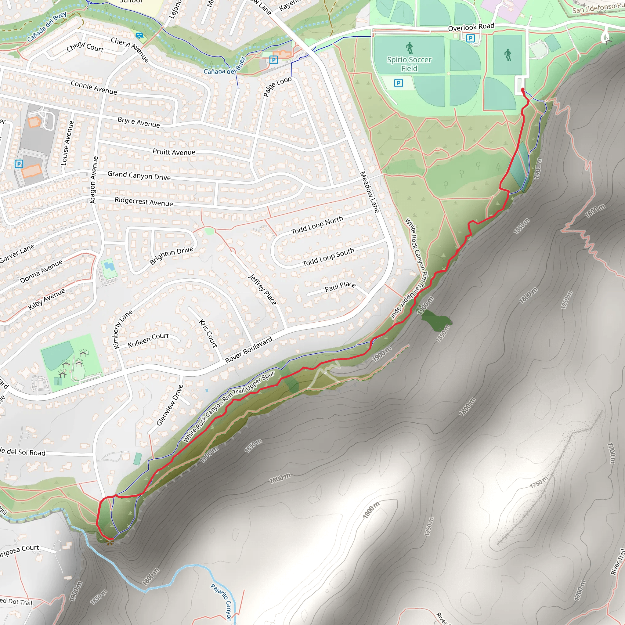 White Rock Canyon Rim Trai mobile static map