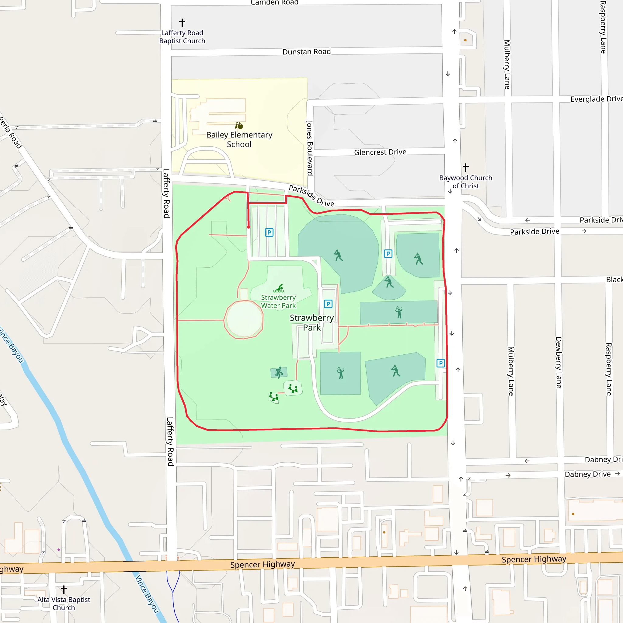 Parkside Drive Loop mobile static map