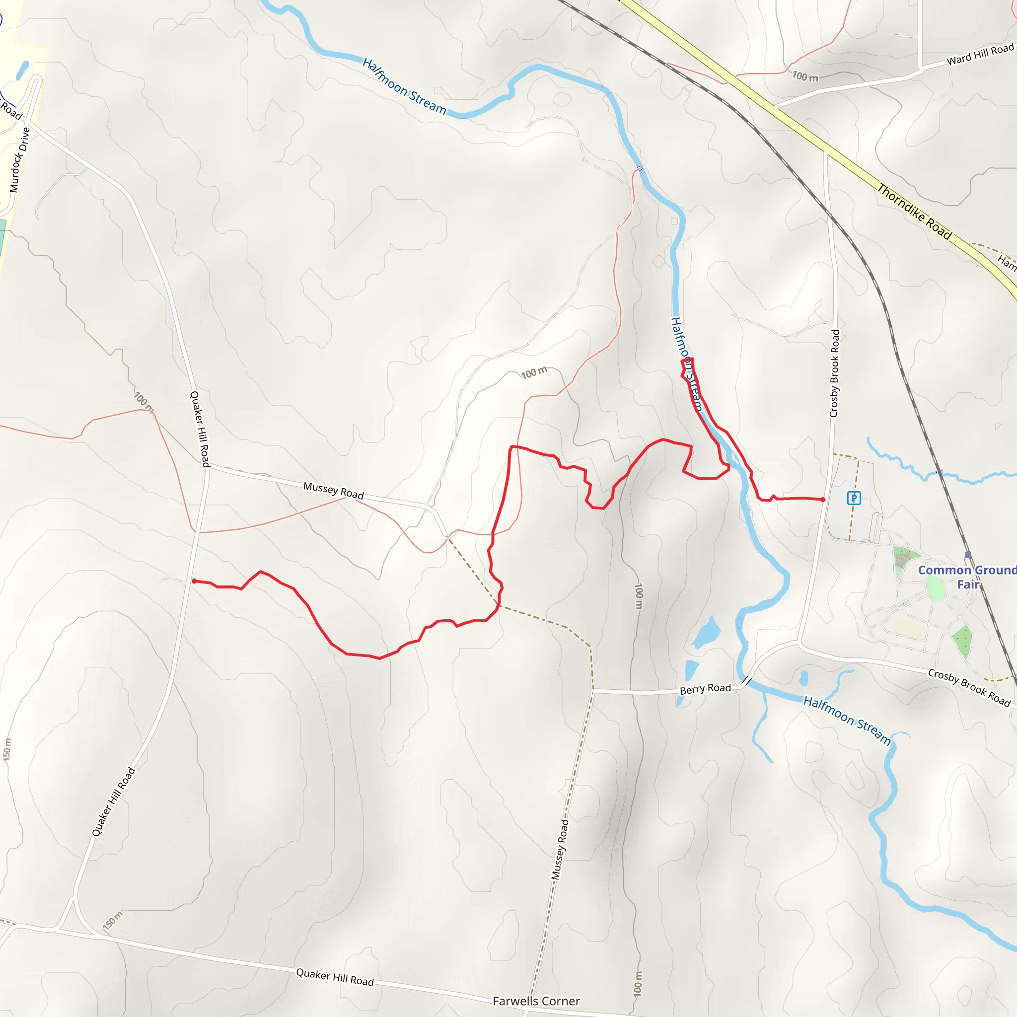 Mussey Brook and Sandy Stream mobile static map