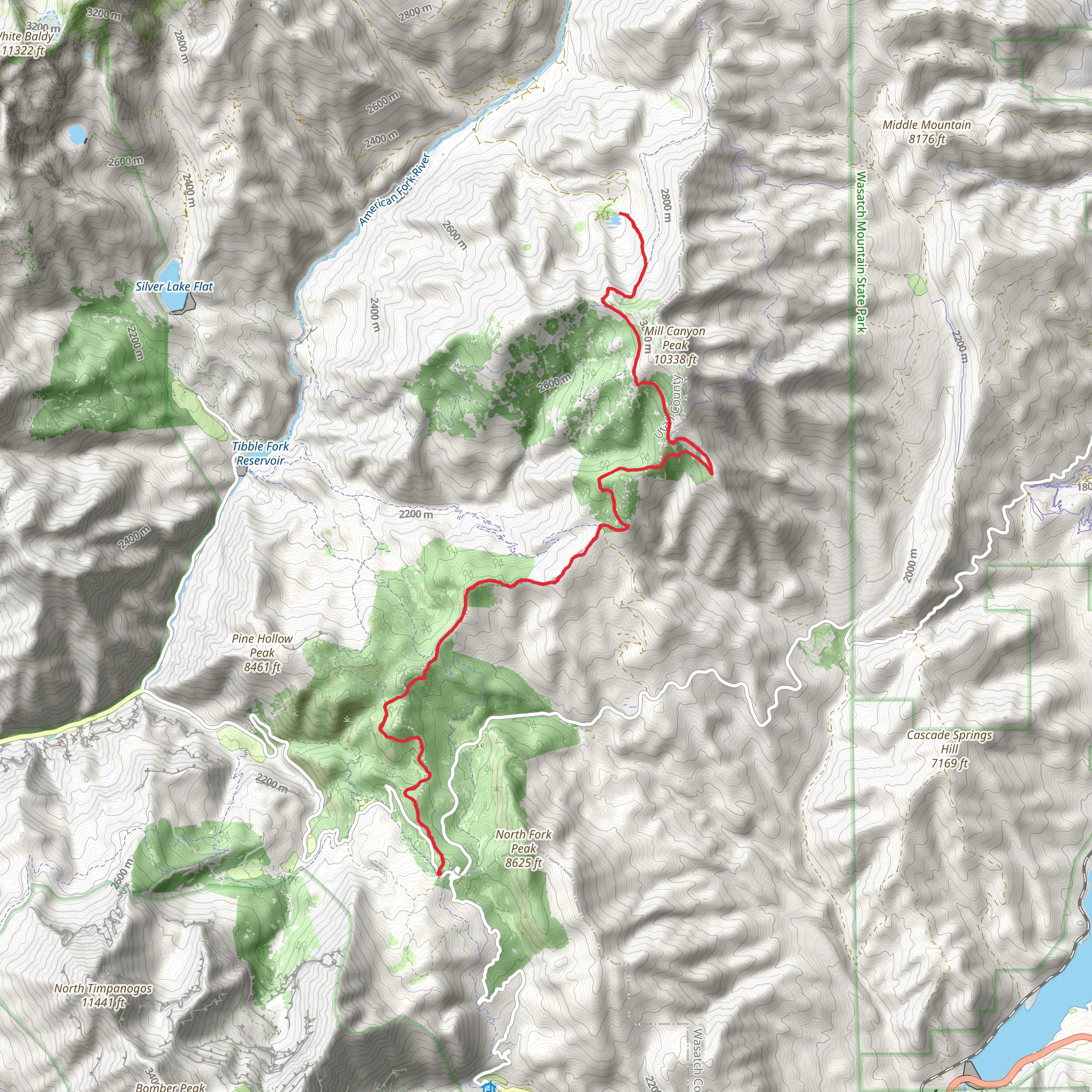 Forest Lake via Ridge Trail mobile static map