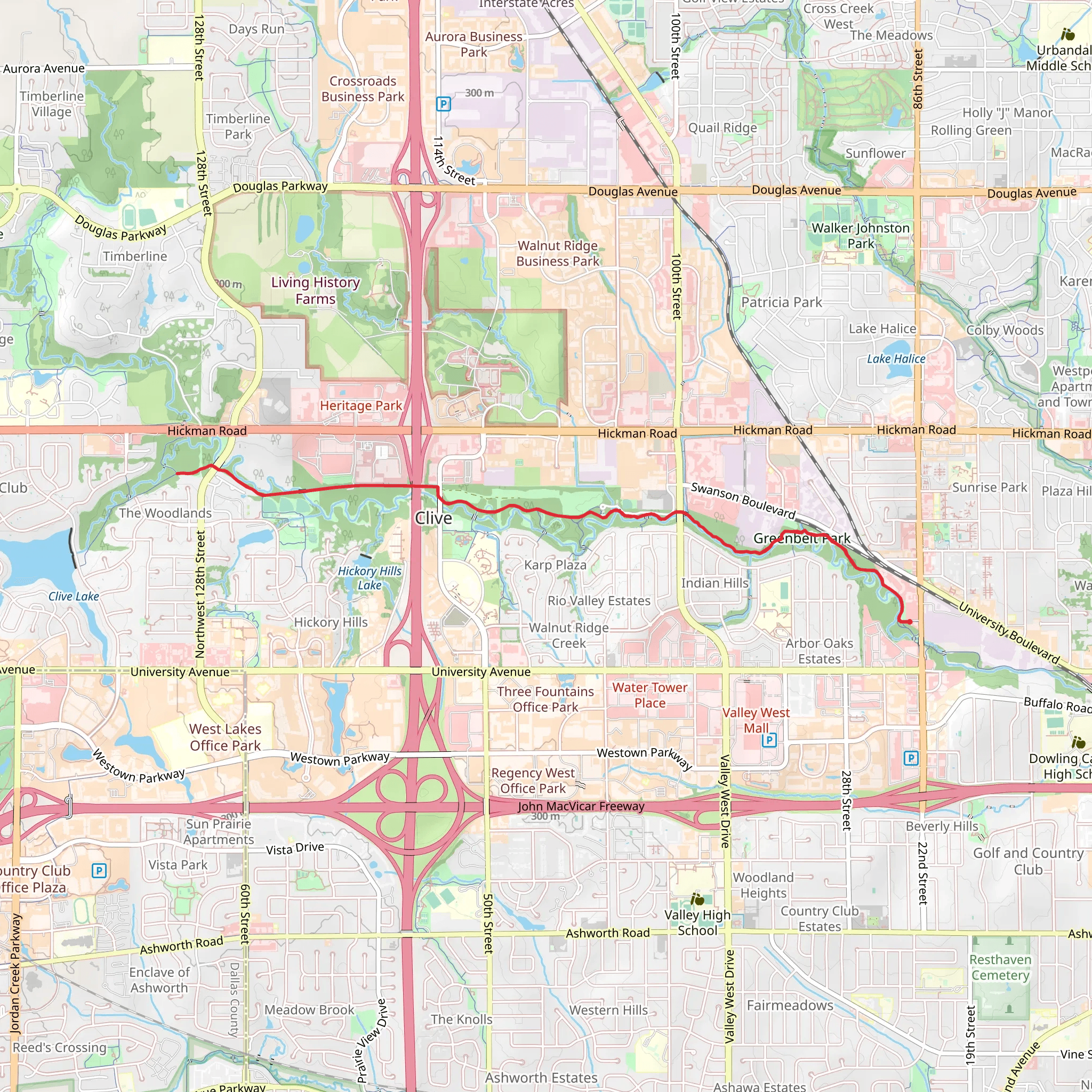 Clive Greenbelt Trail mobile static map