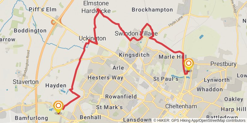 Cheltenham Circular Footpath stage 3 Map